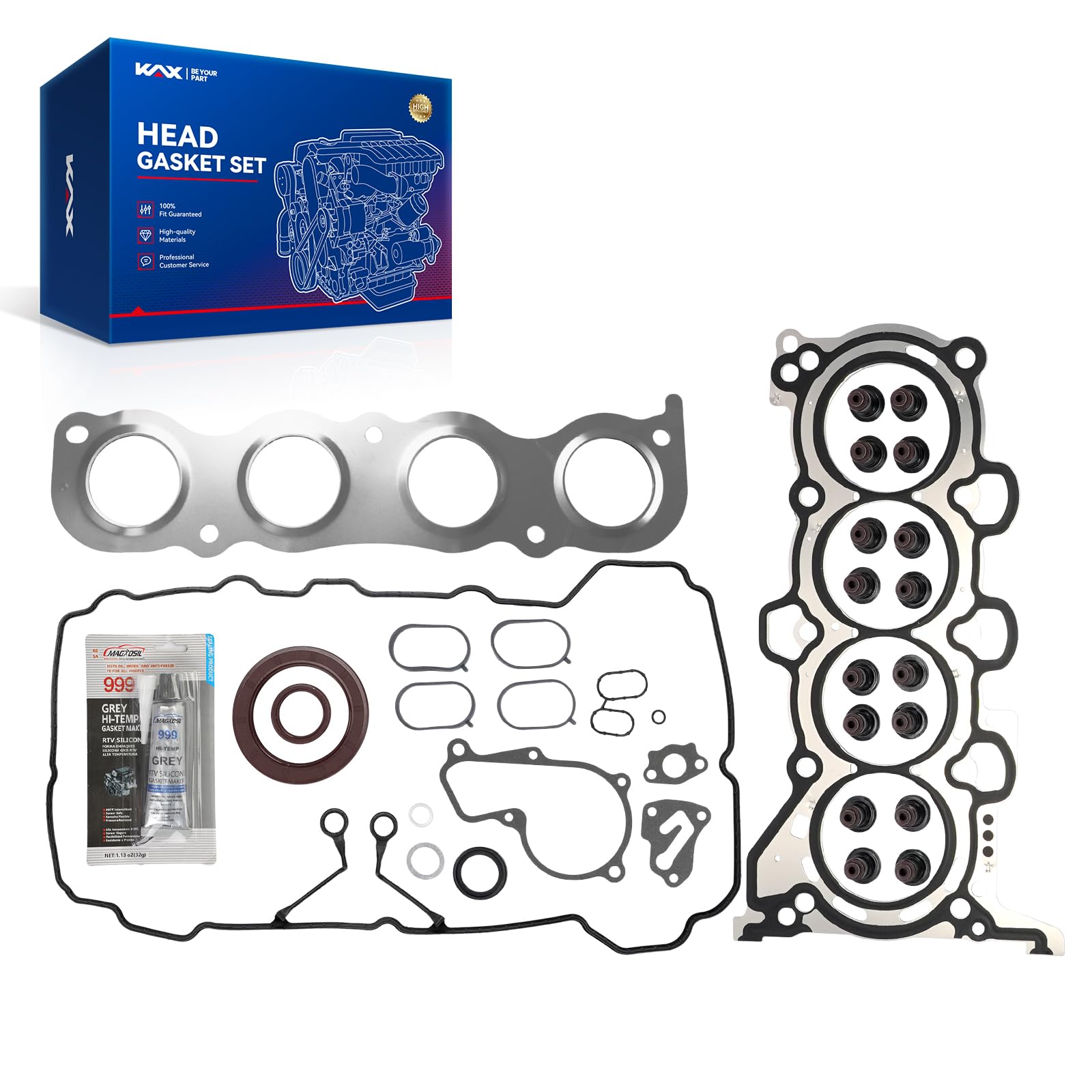 KAX Engine Cylinder Head Gasket Set Compatible with Hyundai Elantra 2011-2016, for Elantra GT 2013-2020, Kia Forte Forte5 2014-2018, for Elantra Coupe Tucson Forte Koup 2.0L, Head Gasket Kit, CPW13795