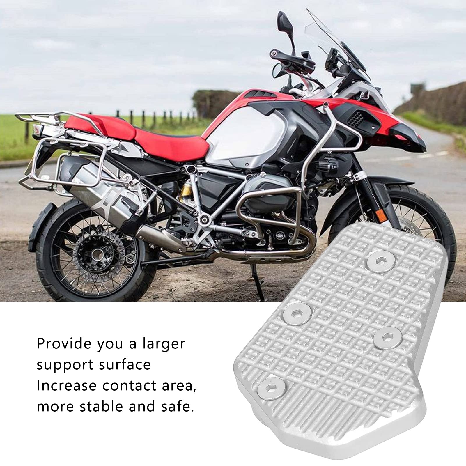 Yctze Estensione del Pedale della Pedana Pedale della Leva del Freno Posteriore del Motociclo Lega di Alluminio CNC Ingrandisci la Piastra di Estensione della Piastra di Ricambio per F900XR(D'argento)