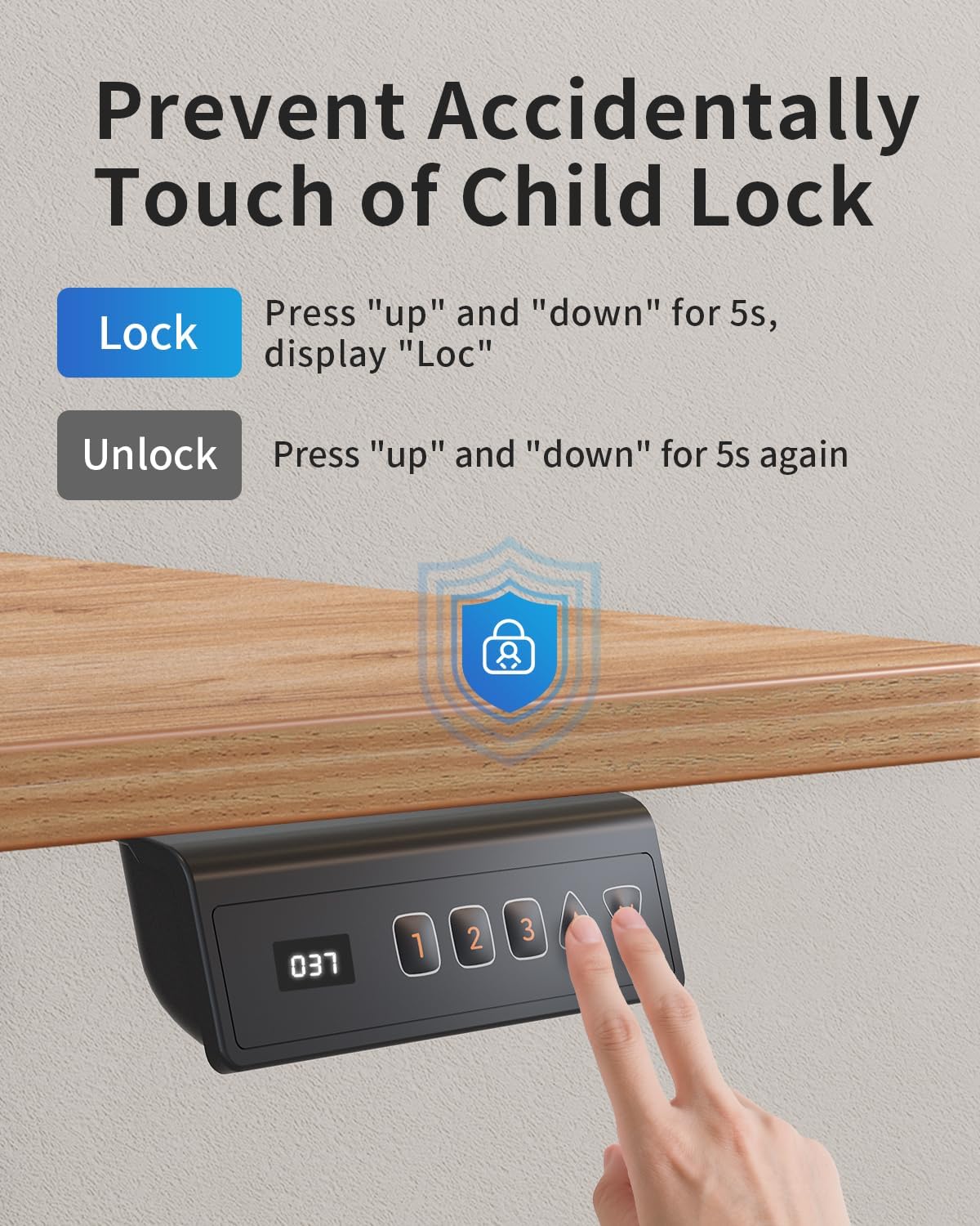 FEZIBO Standing Desk 40 x 24 Inch, Height Adjustable Desk with Memory Buttons, Electric Sit Stand Desk with 7th Gen Lift System, Home Office Table with Splice Board (Light Vintage Brown) - Image 6