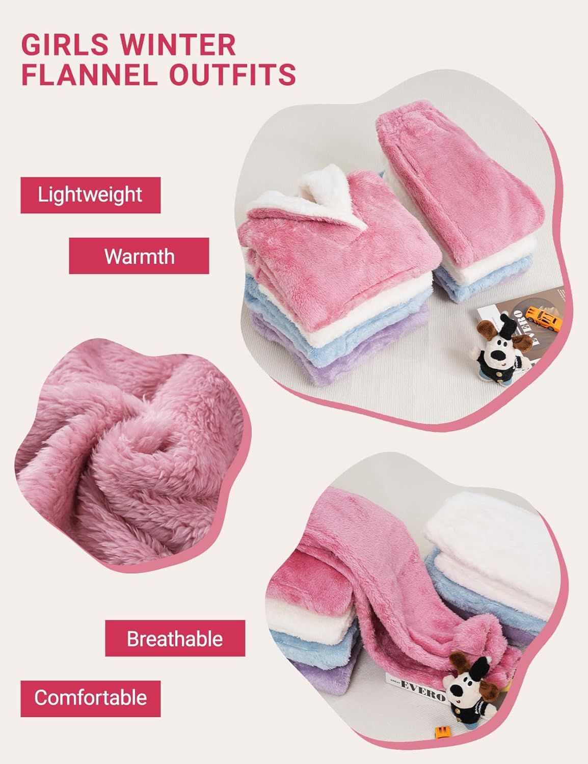 PEHMEA Girls Fuzzy Fleece Pants Sets 2 Piece Outfits Casual Pullover Sweatshirt Winter Warm Sweatsuit for Kids 5-14Y - Image 5