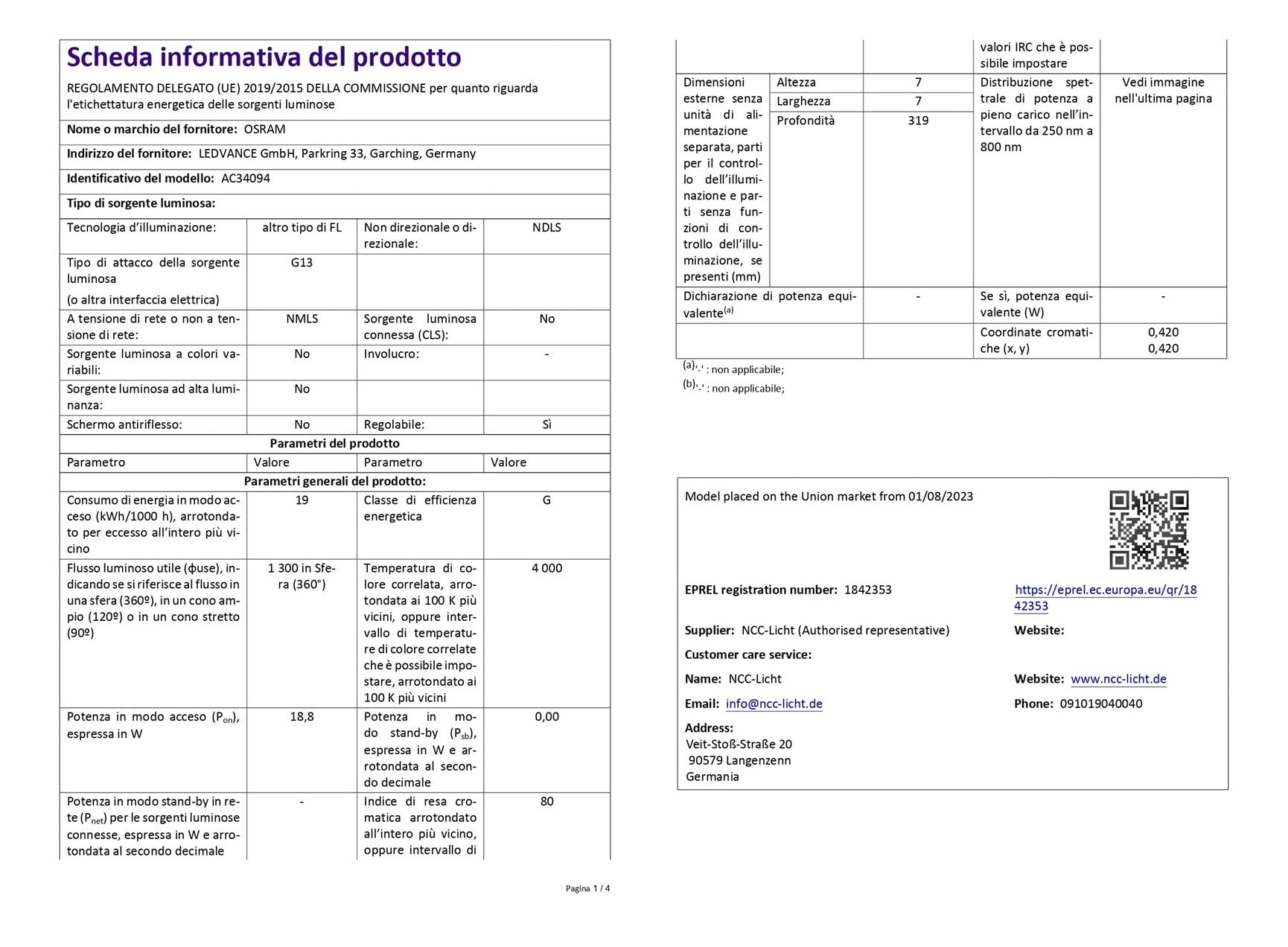 Lampade Fluorescenti Osram 18W 840 - Confezione Da 25 Pezzi, T8 Con Attacco G13 - Foto 7