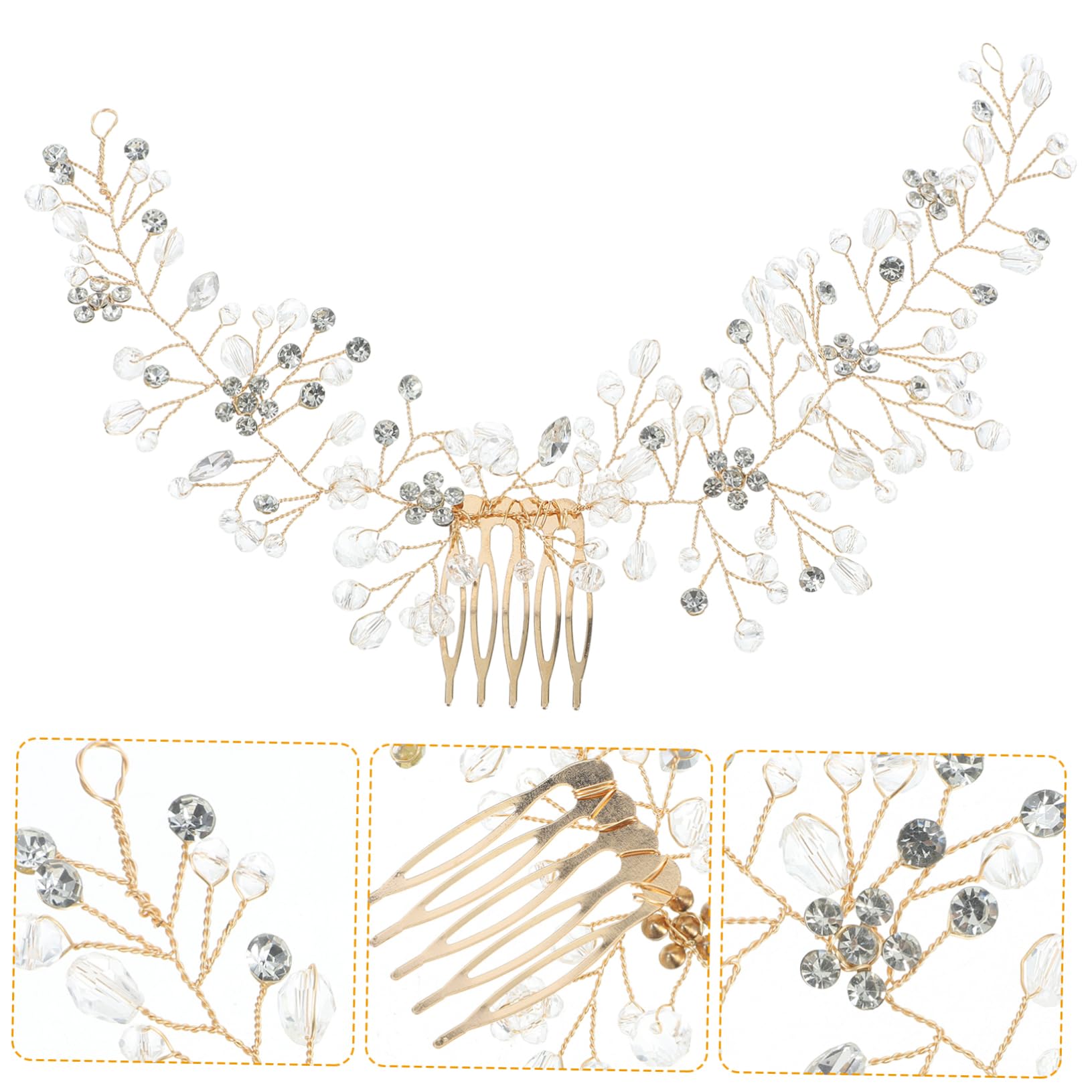 Baluue 3stücke Braut Haarschmuck Mit Strass Handgefertigte Haarvine Für Hochzeiten Kopfbedeckung Mit Kamm Für Braut Hochzeitsfeier Und Besondere Anlässe