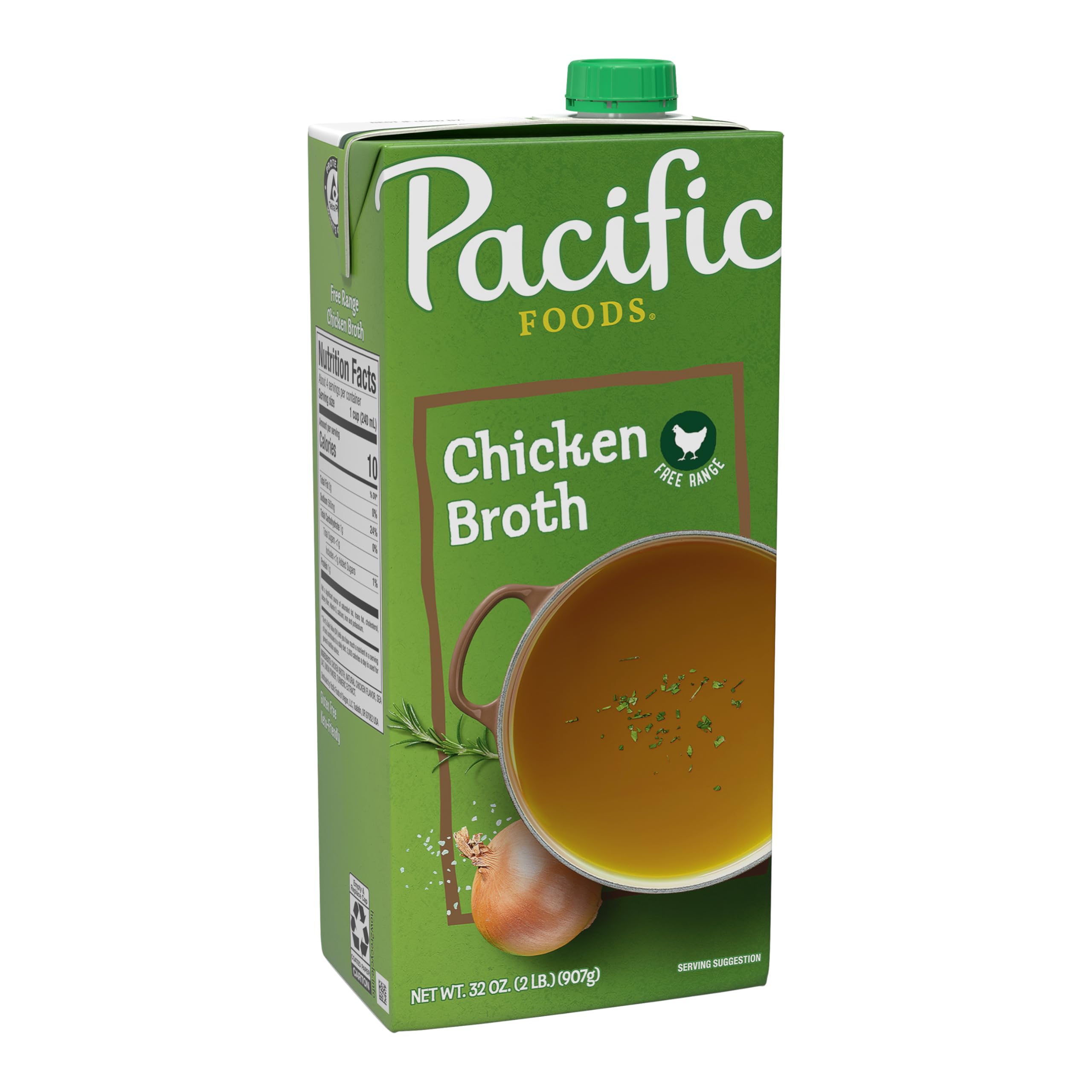 Pacific Foods, Broth Chicken Natural Free Range, 32 Fl Oz