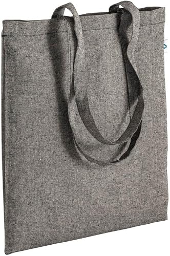 Dieci 10 Shopper Borsa Spesa In Cotone Riciclato 150g/m2 - Manici Lunghi - 3 Colori: Nero, Rosso, Blu Royal - 3