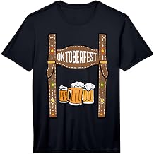 Mens Oktoberfest Lederhosen Costume German Bavarian Festival Men Performance T-Shirt