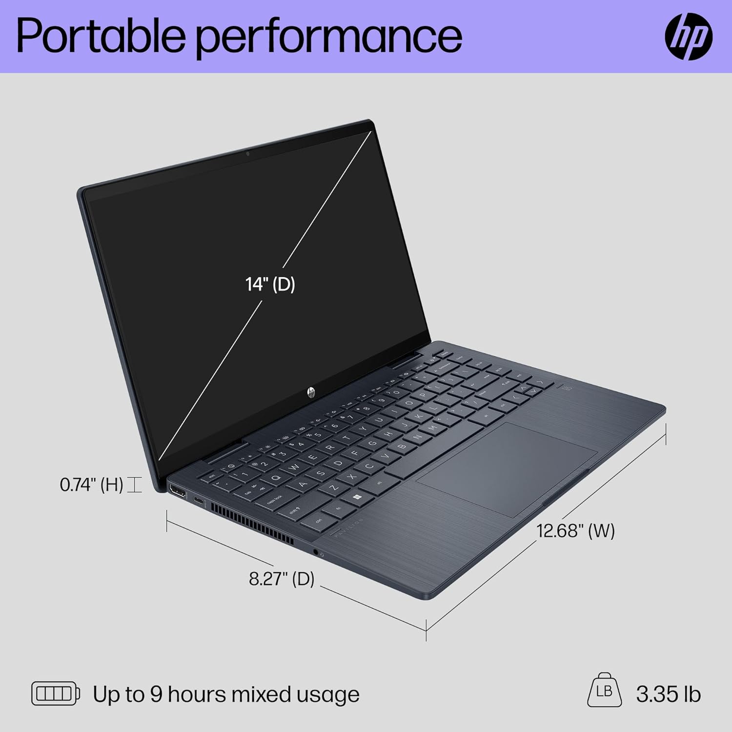 HP Pavilion x360 14 inch Laptop, FHD Touchscreen, 13th Generation Intel Core i5-1335U, 8 GB RAM, 512 GB SSD, Intel Iris Xe Graphics, Windows 11 Home, 14-ek1655nr (2024)