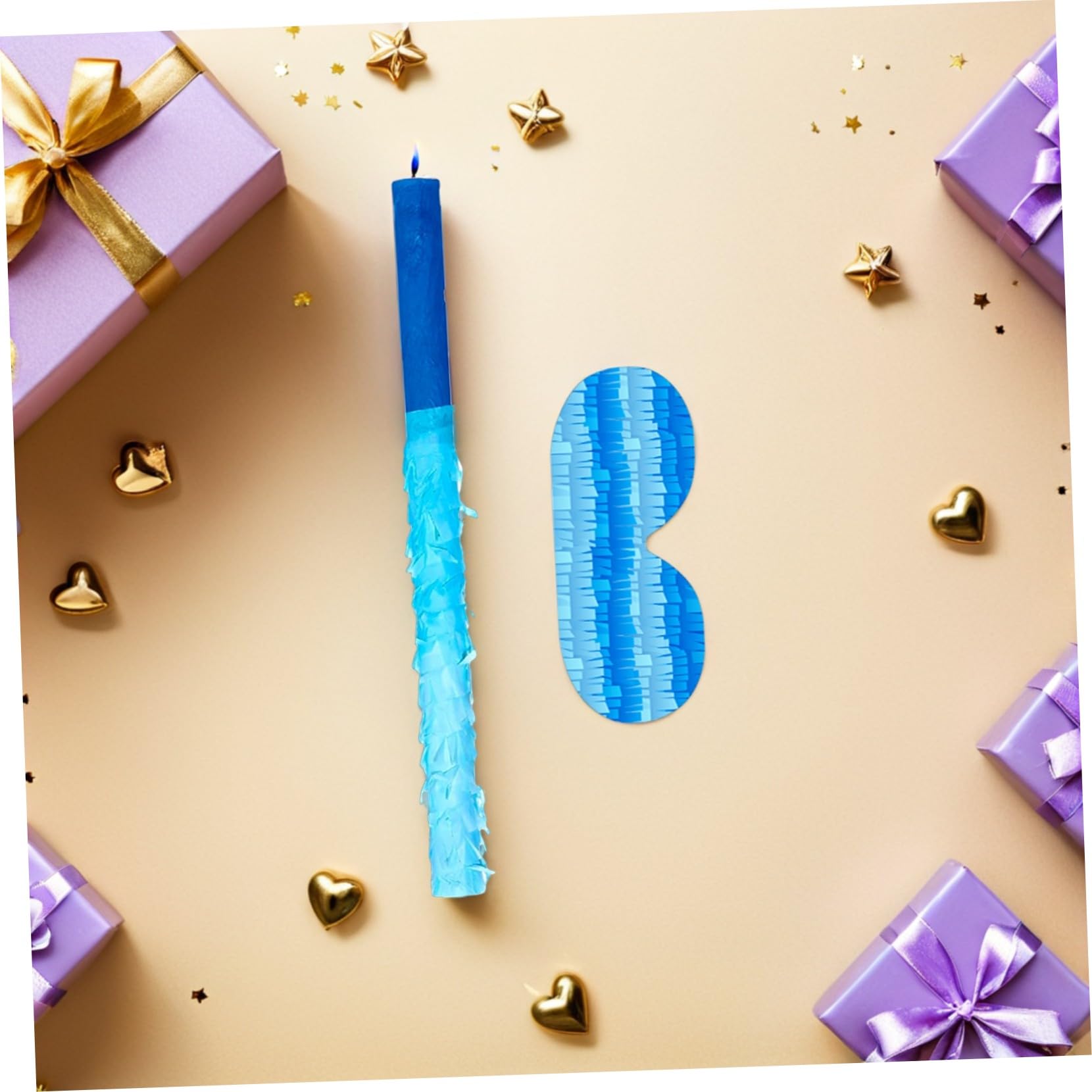 BESTonZON Weihnachtliche Schloss-piñata Blaue Winter-deko aus Hängender Süßigkeitenhalter mit und Augenbinde Vielseitiges Partyspiel für Kindergeburtstag und Festliche Anlässe