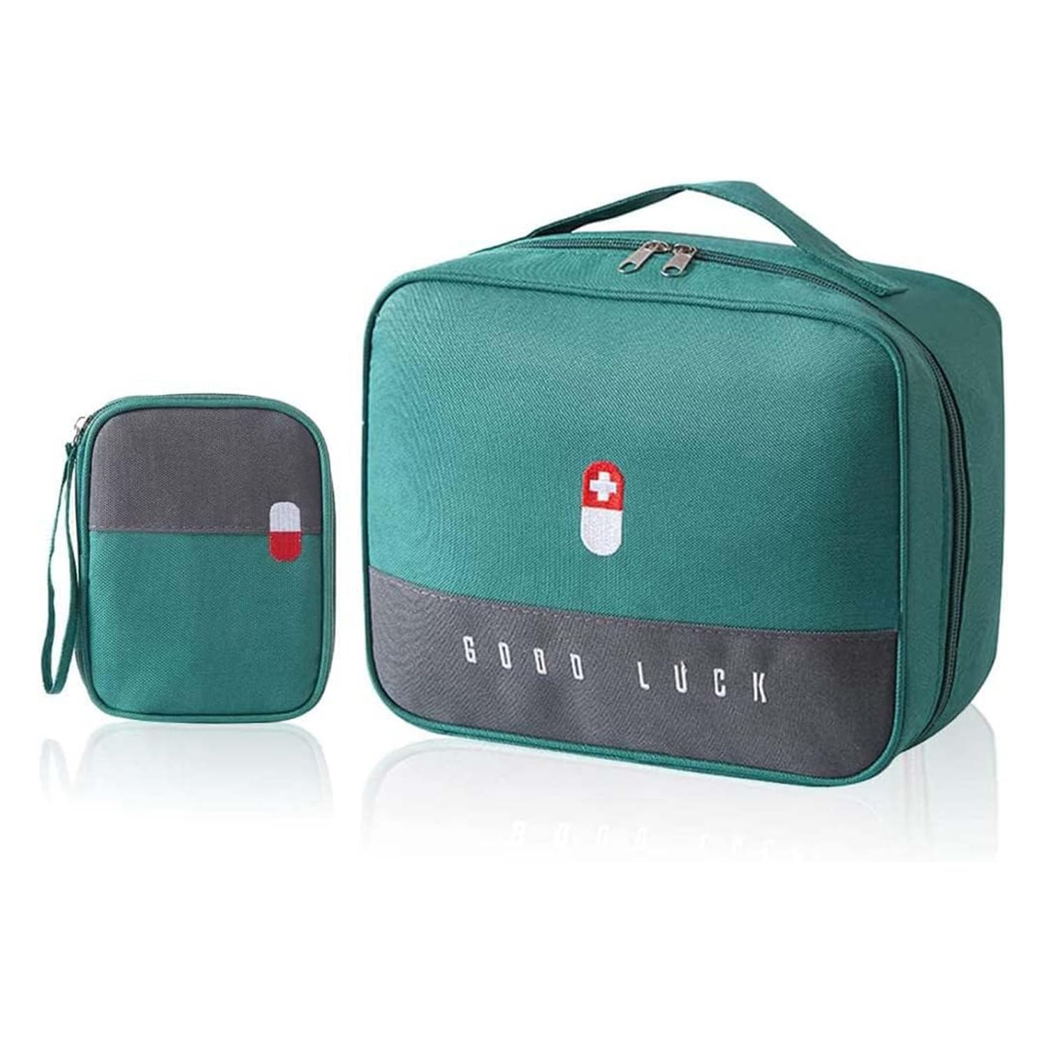 MEZON First Aid Bag Empty, Waterproof Medical Bag, Travel Medicine Bag, Medicine Storage Bag Built-in Compartment, Portable Medicine Bag for Travelling Camping Home Hiking (Small+Large)-image-28