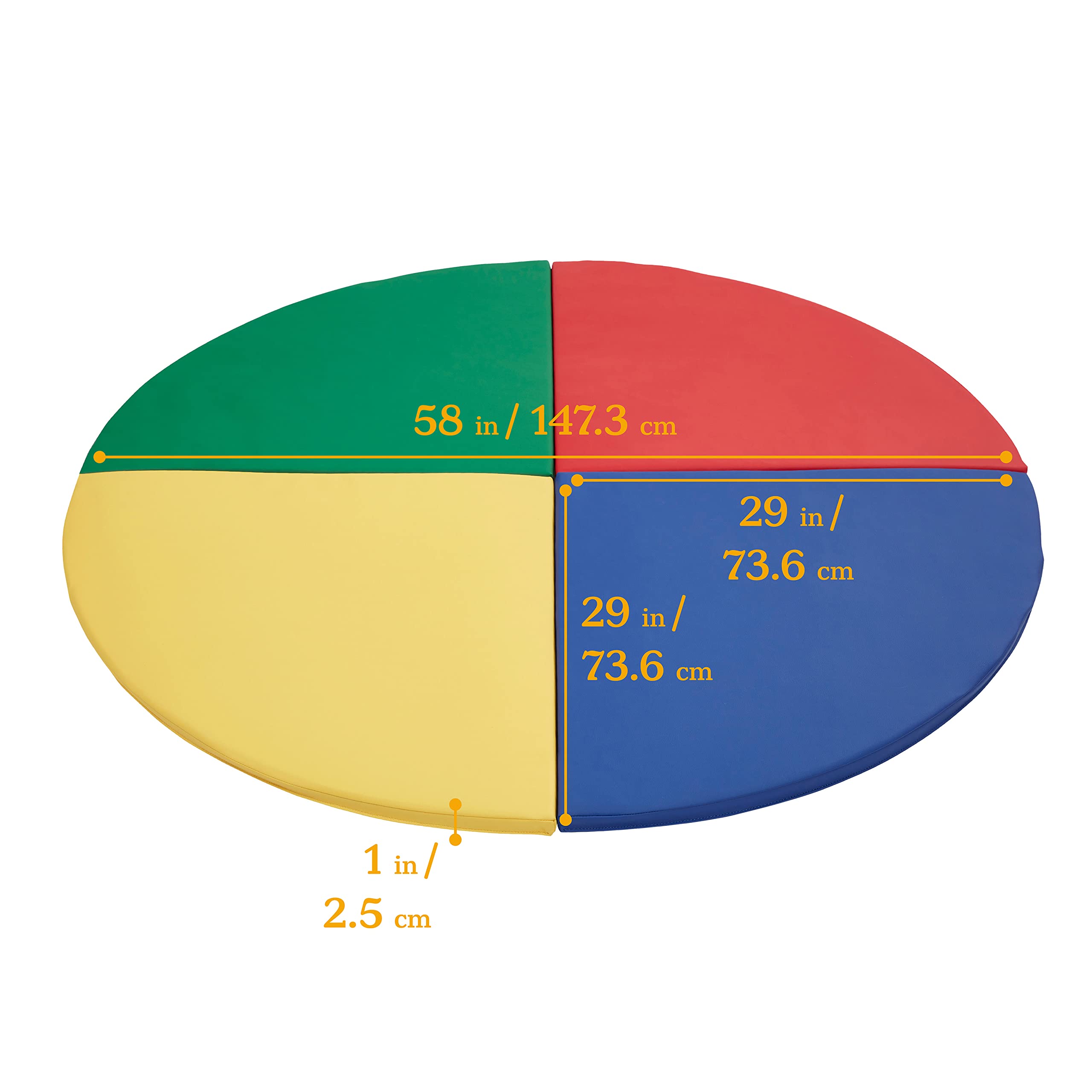 ECR4Kids SoftZone All-Around Activity Mat, Reading Nook, Assorted, 4-Piece
