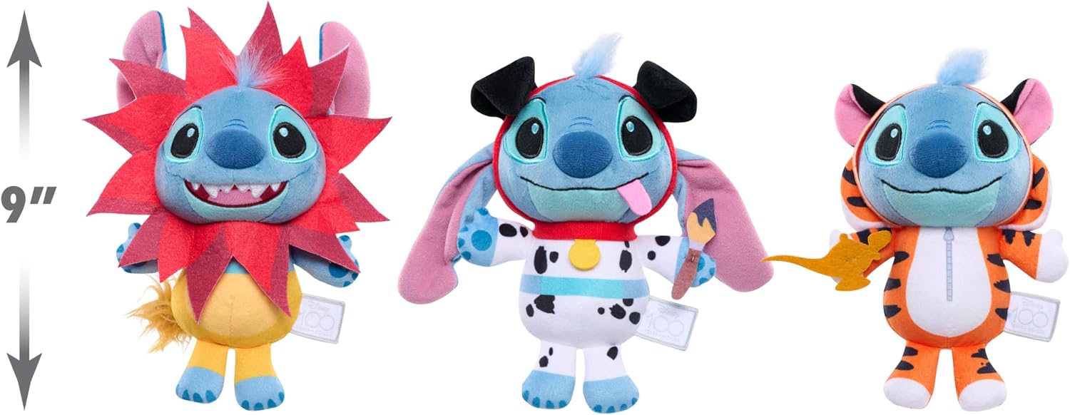 Disney100 Years of Wonder Stitch as Simba Small Plushie Stuffed Animal, Kids Toys for Ages 2 Up by Just Play