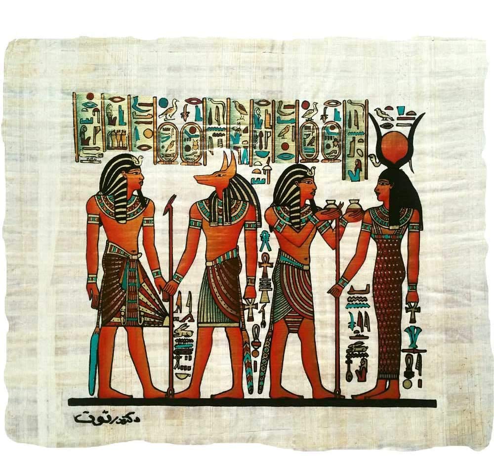 Papyrus Ramsés II Anubis original 33 x 43 cm idée cadeau art
