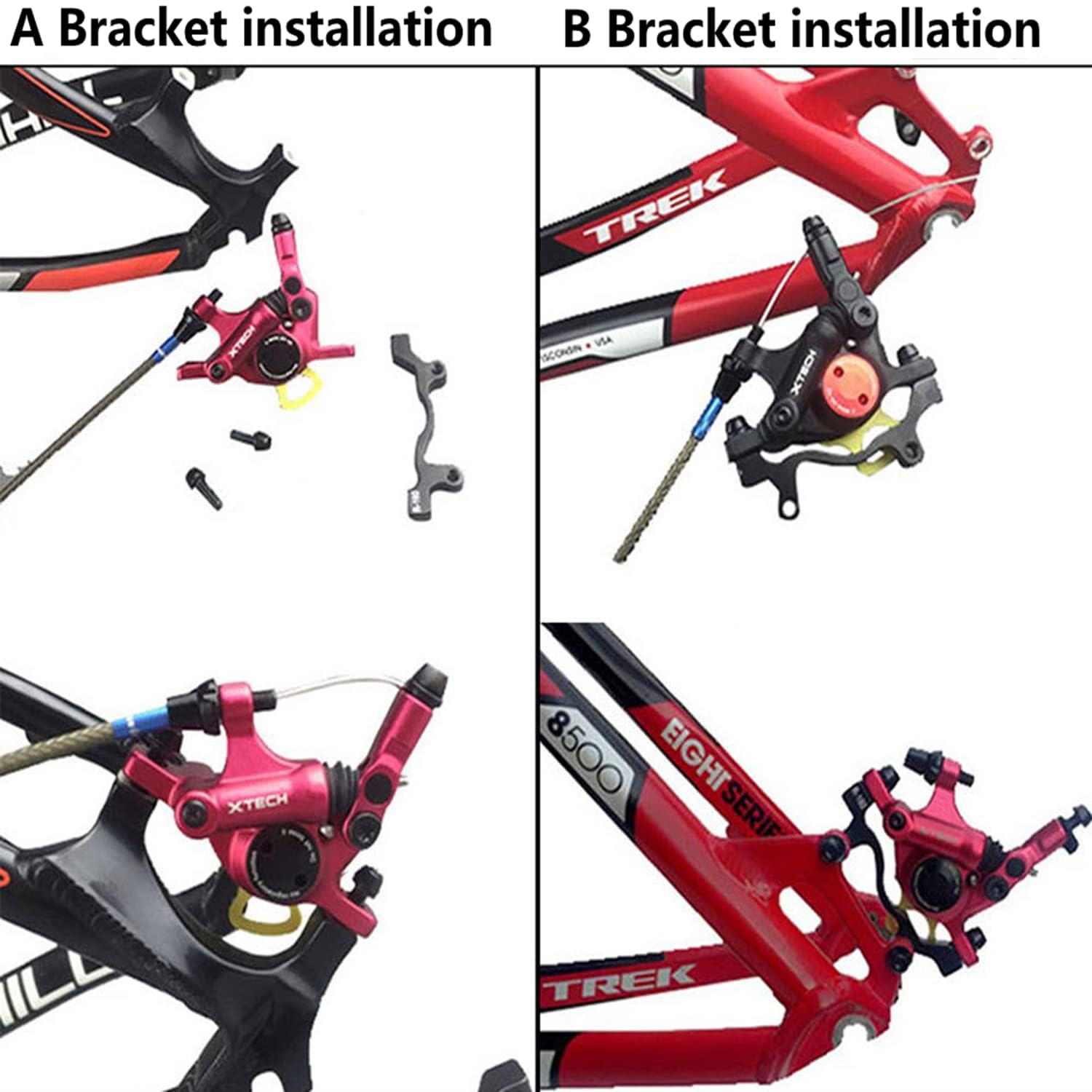 VGEBY Hydraulische Scheibenbremse Set, Aluminiumlegierung, Vorne und Hinten, für Mountainbike, Rennrad, Faltrad, mit Schrauben