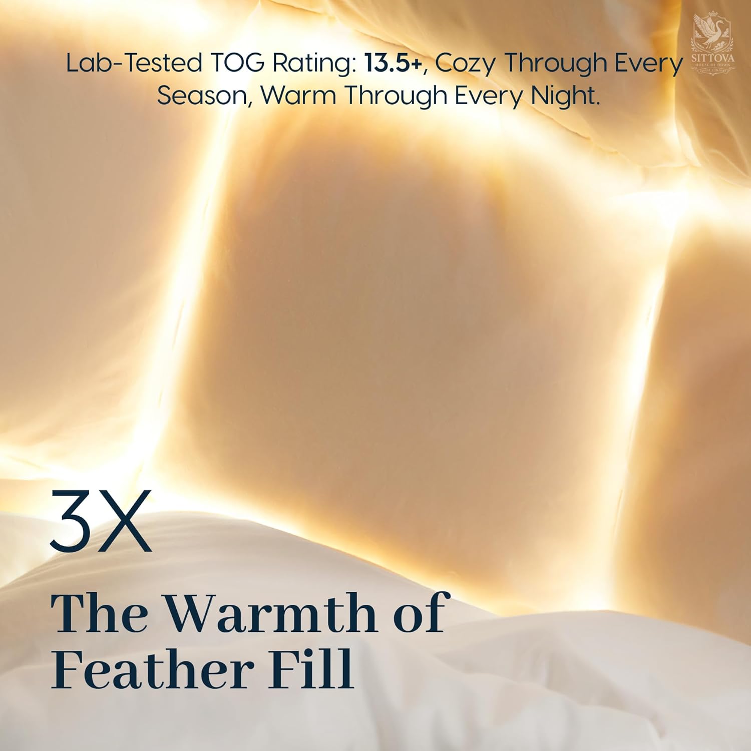 Goose Down Fiber Comforter Oversized Queen – All-Season Hotel Quality Duvet Insert, High Fill Power, Ultra Soft 100% Cotton, Box-Stitched, Breathable, Lightweight Luxurious White Bedding, 98"x 98"