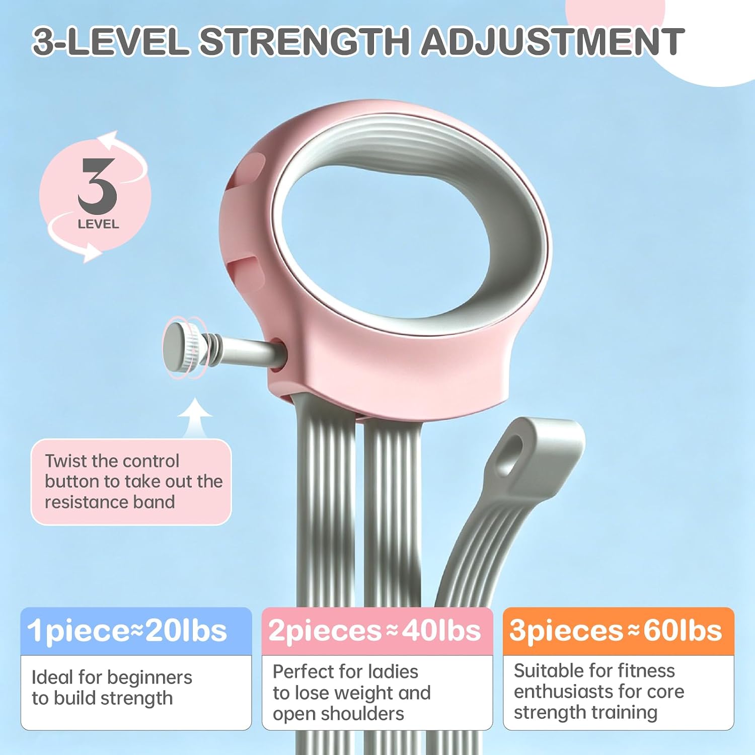 Figure 8 Resistance Band, Adjustable Bands with Handles & Foot Strap image 2