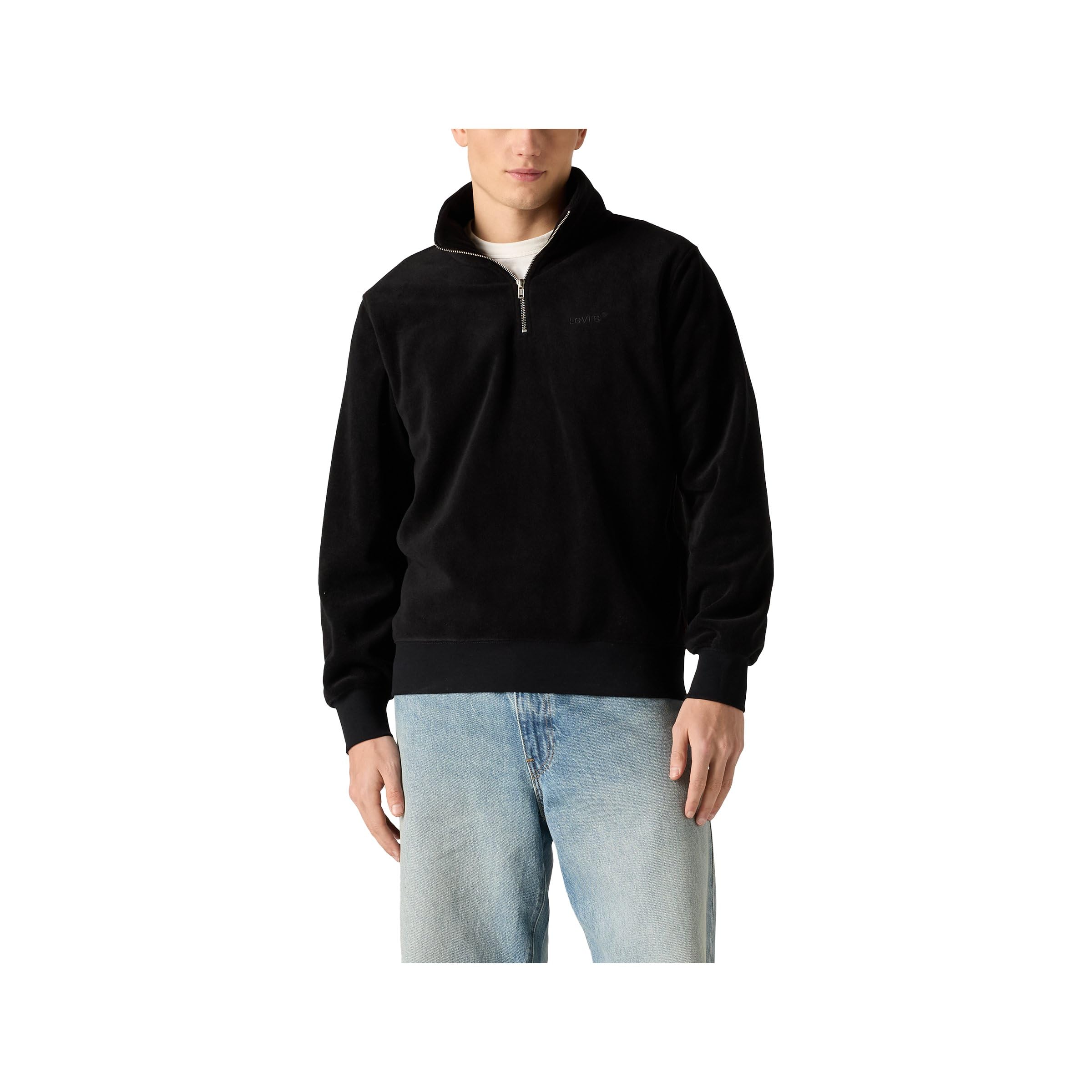 Levi's Herren Mineral Black Original Housemark 1/4 Zip Sweatshirt