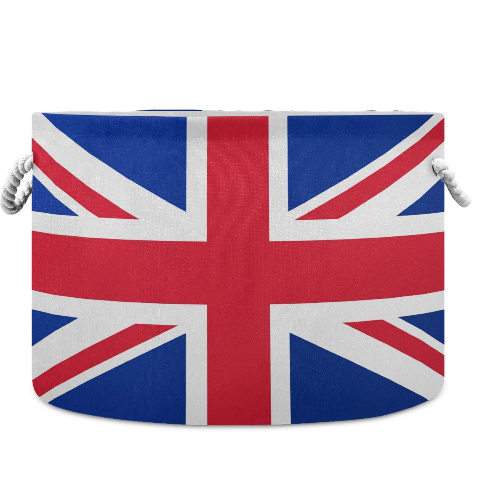 visesunny Collapsible Large Capacity Basket British Flag Clothes Toy Storage Hamper with Durable Cotton Handles Home Organizer Solution for Bathroom, Bedroom, Nursery, Laundry,Closet