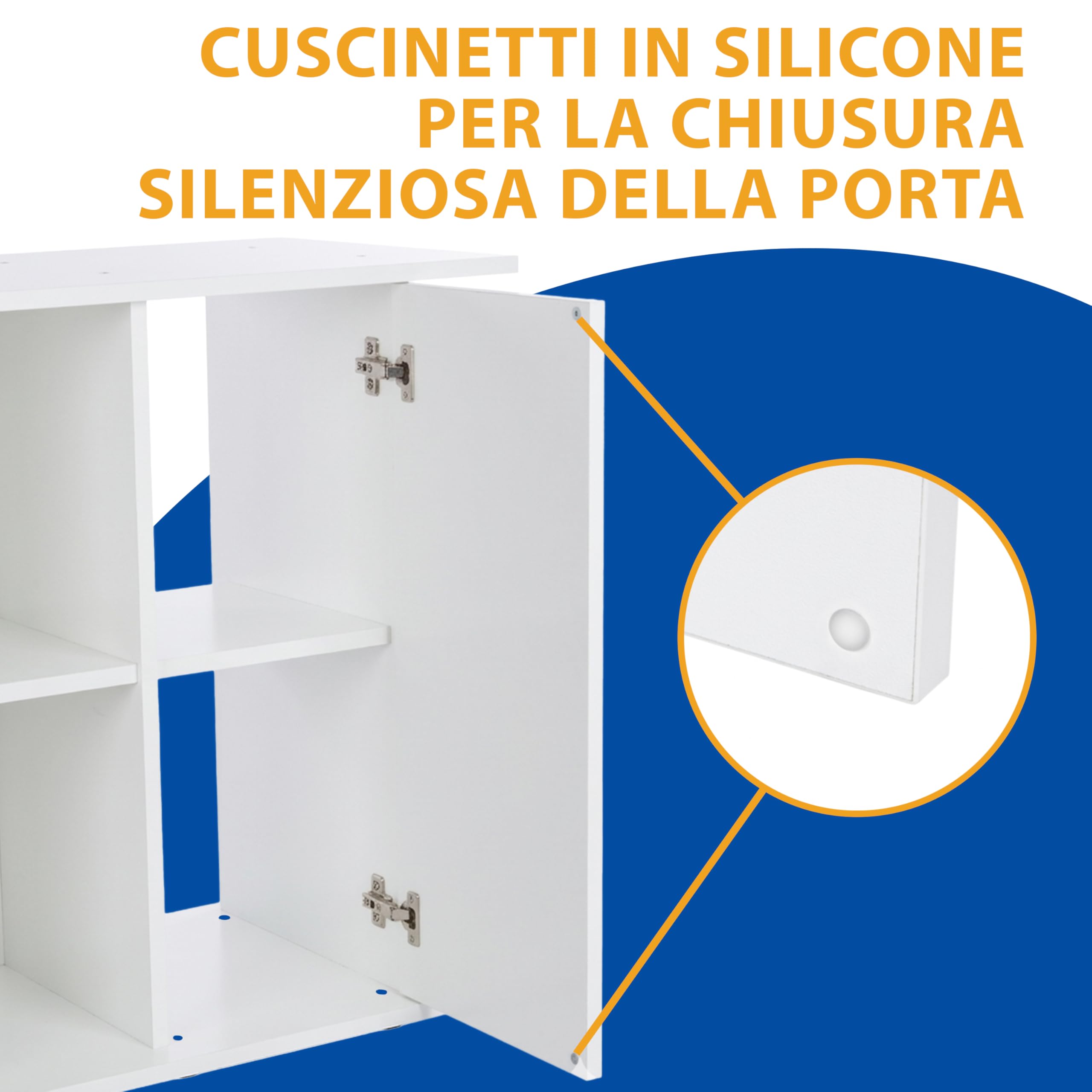 Ferplast Hydor Supporto Acquario, Mobile per Acquario, Resistente all'Umidità, Struttura Solida con Ante e Ripiani Integrati, Piedini Regolabili, 101 x 41 x h 73 cm, in Legno Bianco