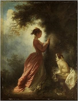 HardPress Le chiffre damour The Souvenir by Jean-Honore Fragonard - 18th Century Rococo Art 11 x 14 inches