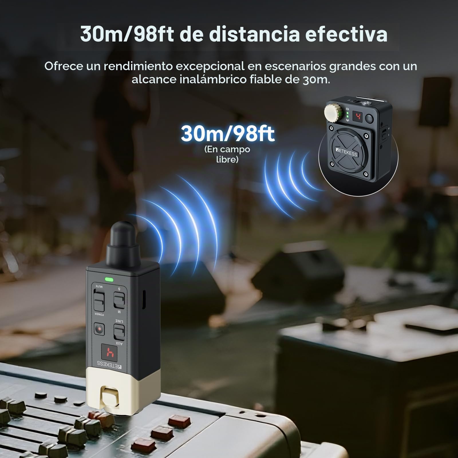 Sistema de Monitorización Inalámbrico, Wireless In Ear Monitor（1-1） | Estéreo/Mono, 30 Metros, 2.4G con 8 Canales, Compacto y Portátil, Estudio y Presentaciones en Vivo