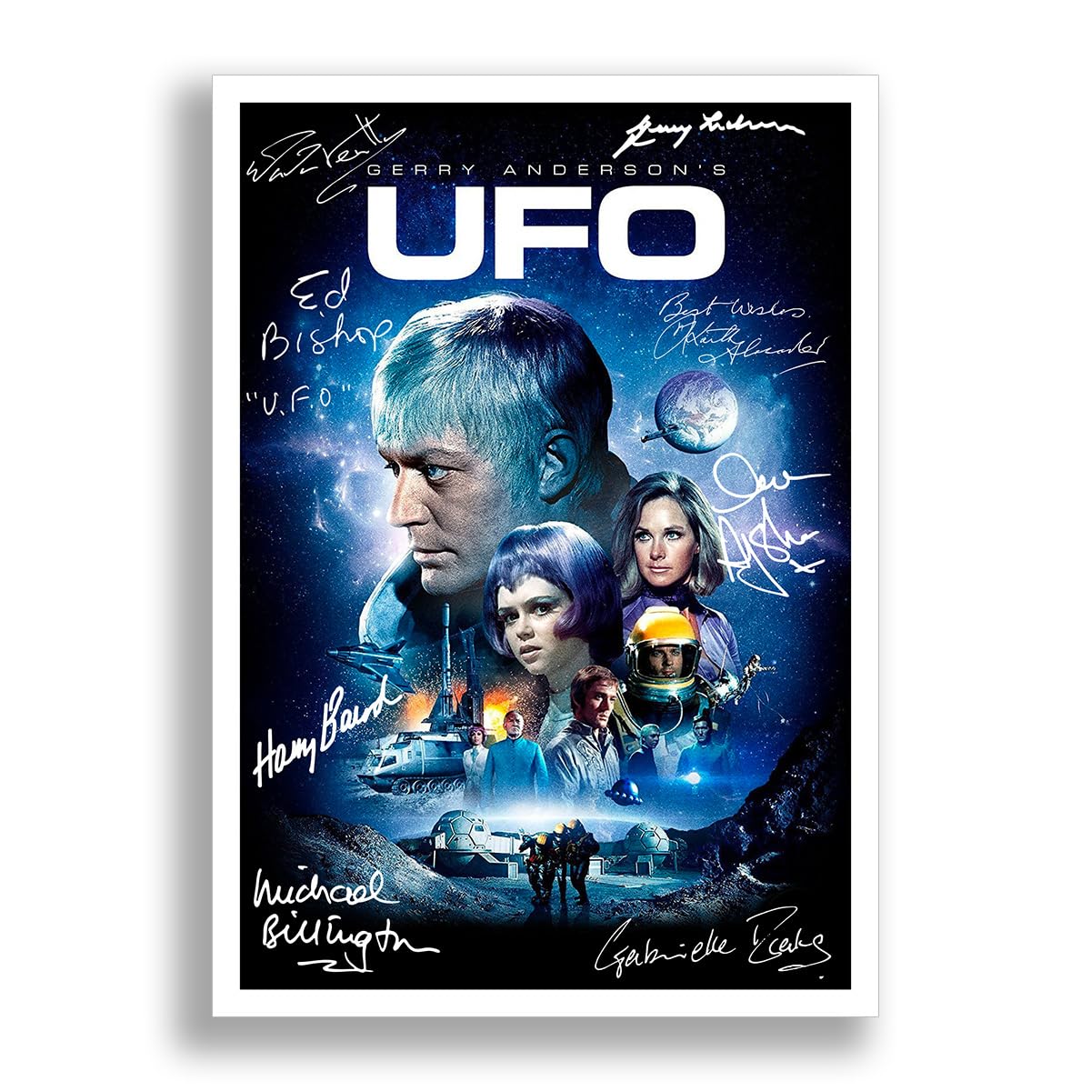 UFO Cast Signed Autograph A4 Poster Photo TV Show Series Season Framed Memorabilia Gift Gerry Anderson (A4 POSTER ONLY)
