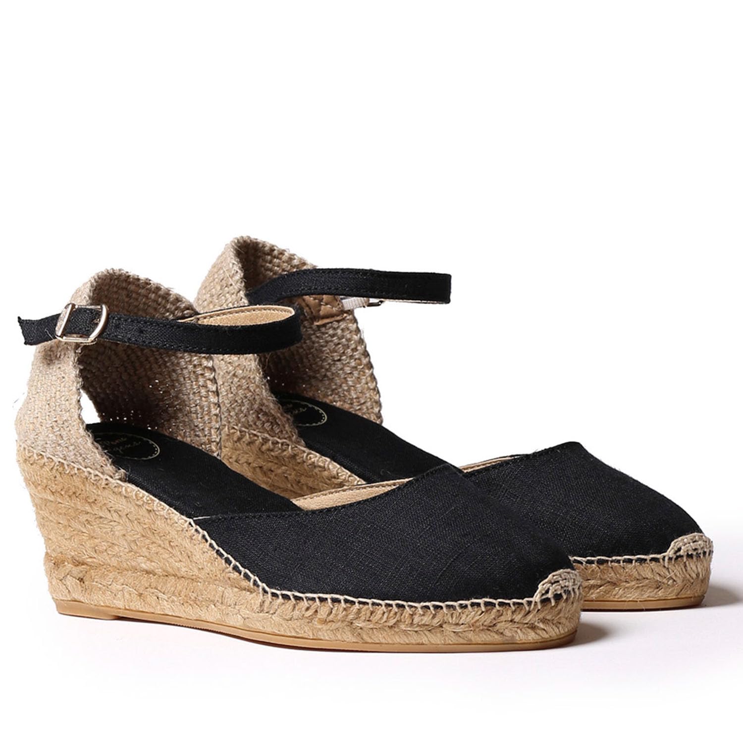 TONI PONS Alpargata para Mujer en Lino - CALDES - Negro, 41 EU