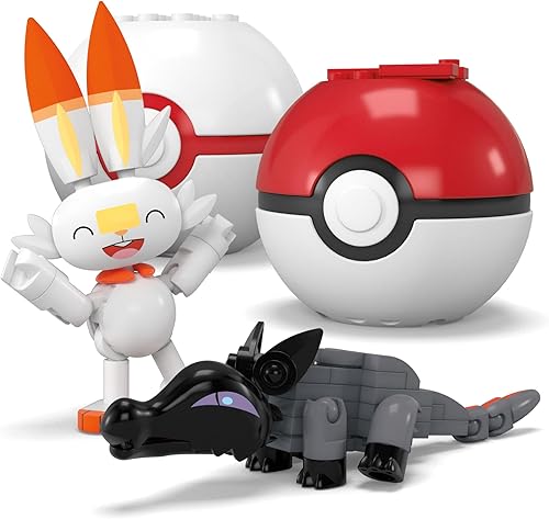 Miniatura 6 de MEGA Pokémon - Figura de acción de juguetes de construcción, paquete de 4, equipo de entrenamiento tipo fuego con 105 piezas, Salandit Litwick