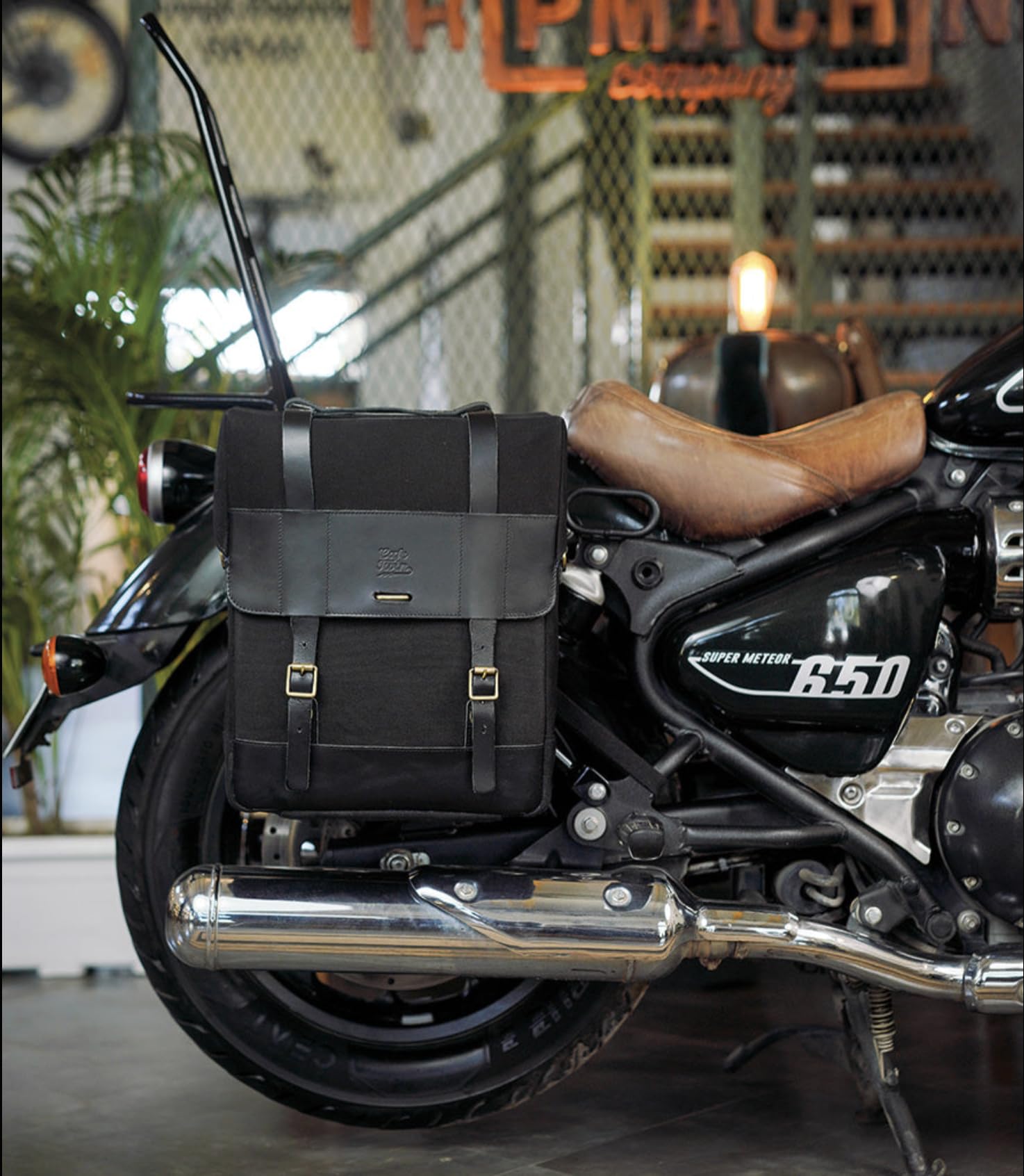 Borsa Laterale Ventura in Canvas & Pelle x Trip Machine Nera Destra