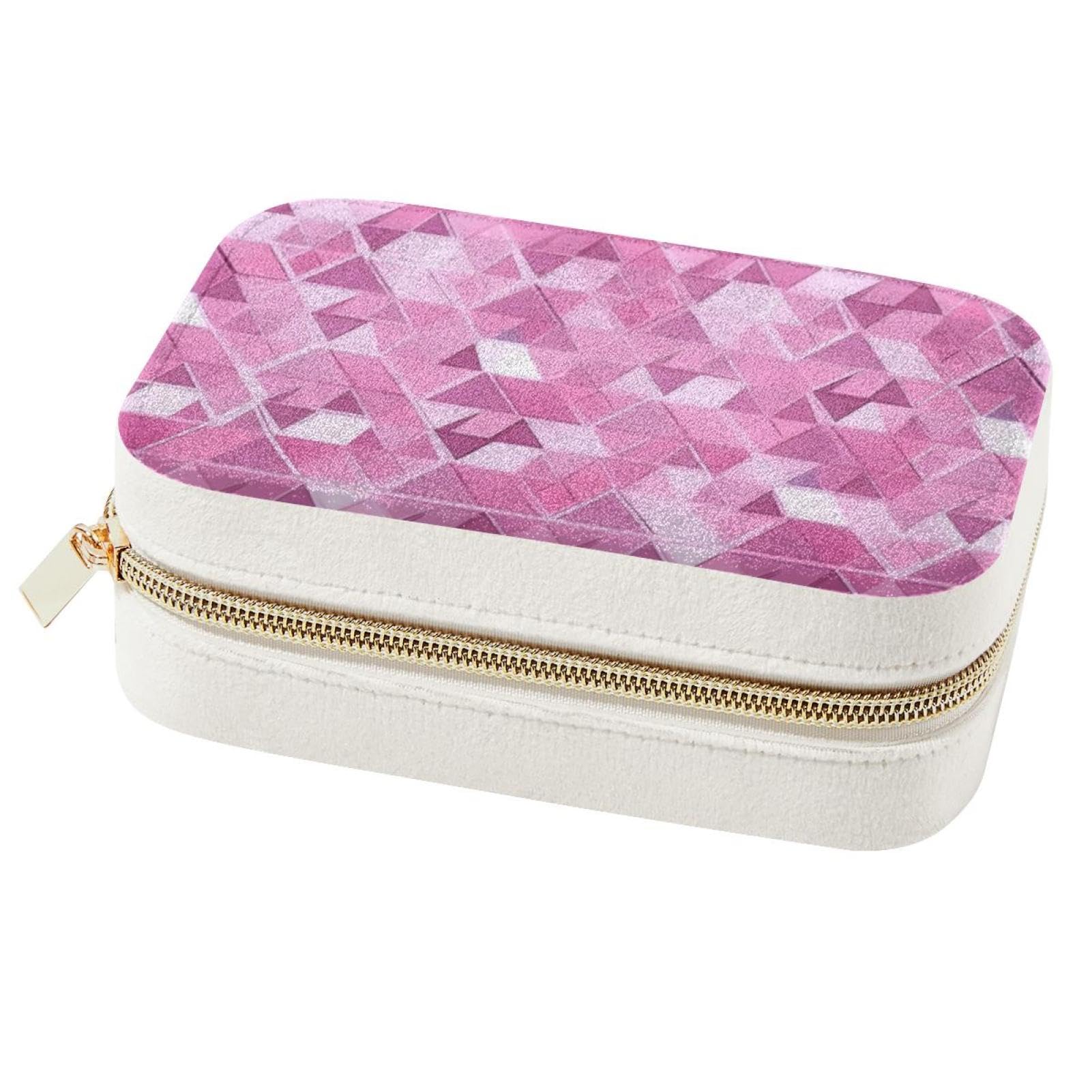 Organisateur de voyage velours rose pour emporter vos colliers et bracelets
