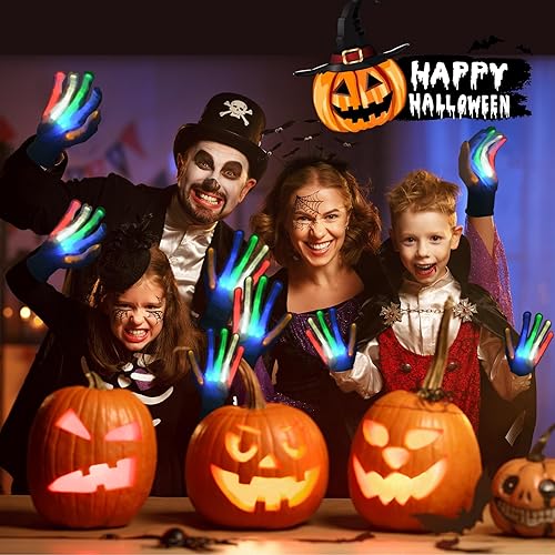 Miniatura 7 de Guantes brillantes activados por sonido 2023 con 5 colores7 modos, guantes con luz LED intermitente, juguetes divertidos para niños de 3, 4, 5, 6,