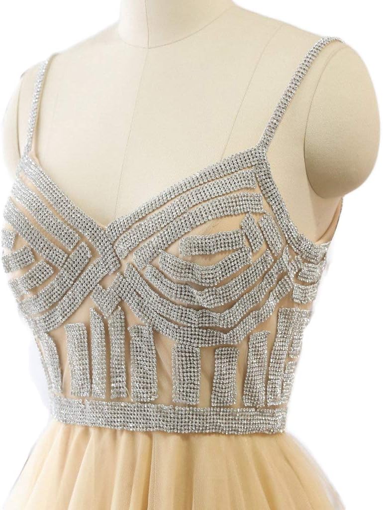 Women's Organza Dress Short Crystal Prom Party Gowns