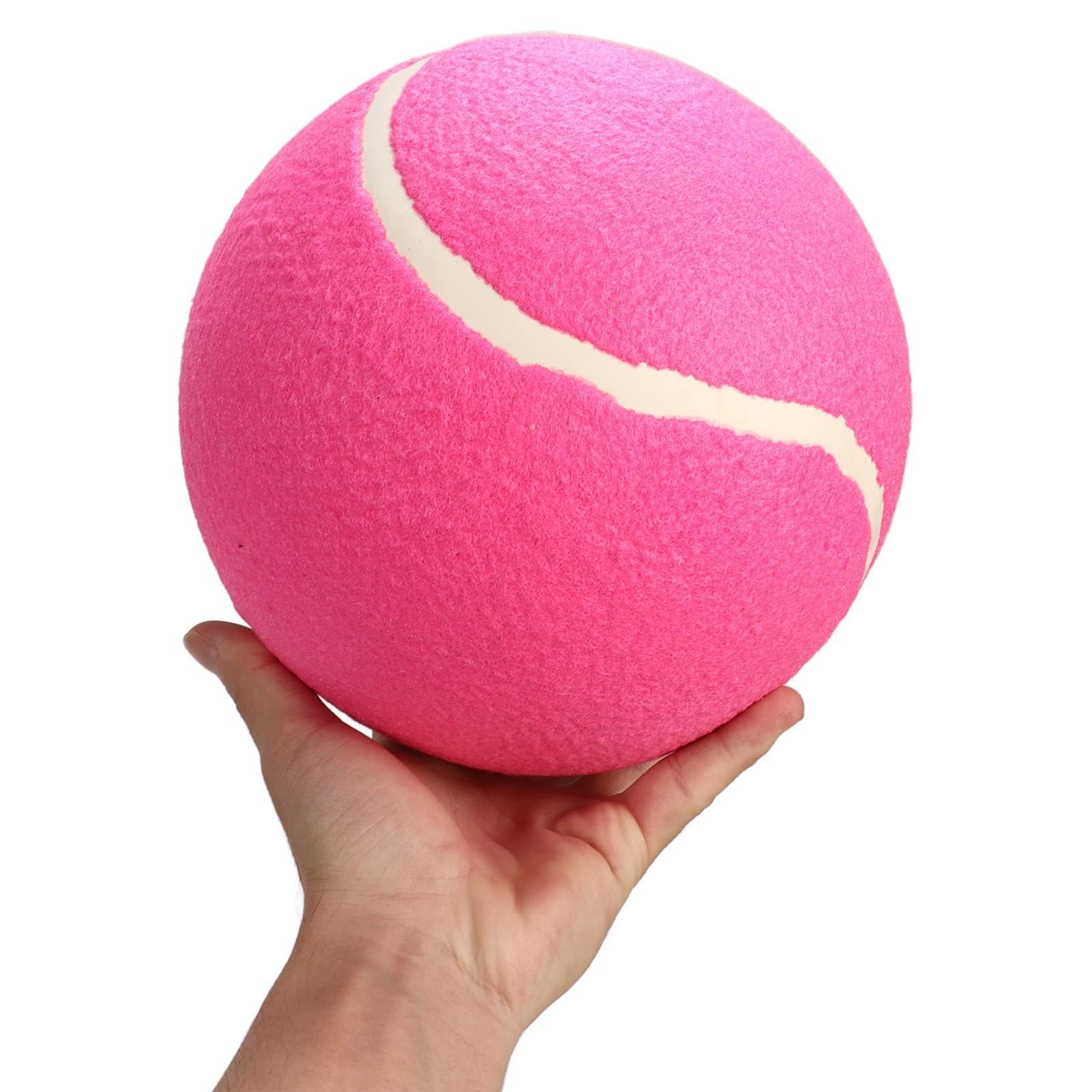 HERCHR Palla da Tennis Grande, 8 pollici Palline da Tennis Giganti Gonfiabili Palla per Cani Jumbo Palline da Tennis Giganti Giocattolo da Masticare per Animali Domestici(Rosa)