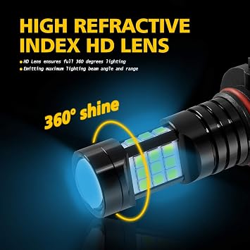 9006 LED Fog Light DRL Bulbs, 2400 Lumens Extremely Bright HB4 9006LL 9006XS Bulbs Replacement for Cars, Trucks, Ice Blue