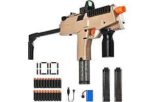 Automatic MP9 Realistic Machine Gun for Nerf Bullets with 100 Soft Darts