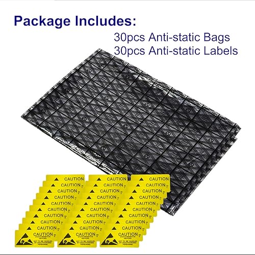 Miniatura 5 de Bolsas antiestáticas Bolsa de blindaje ESD con etiquetas antiestáticas para disco duro, SSD, placa base, tarjeta de video, dispositivos electrónicos