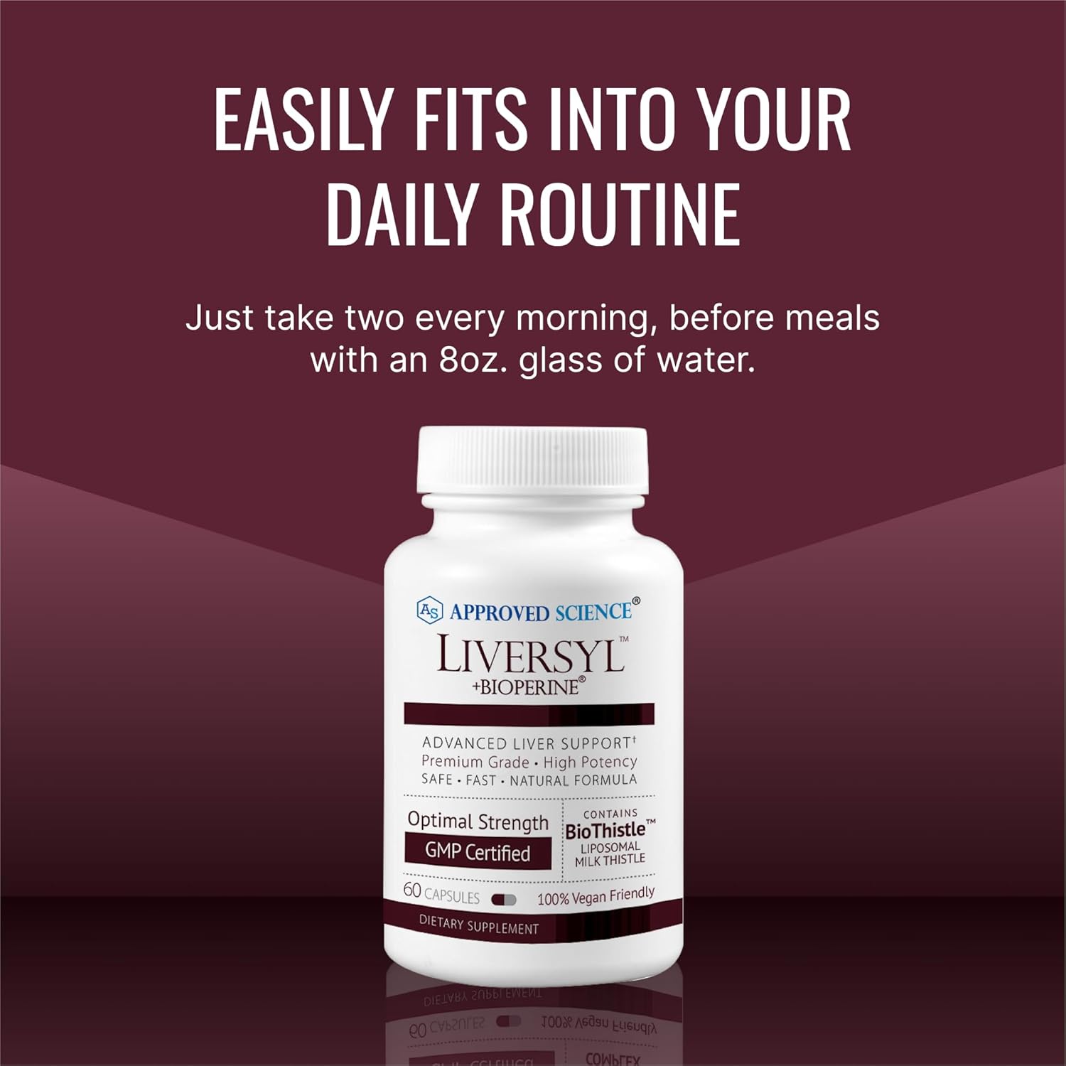 Approved Science Liversyl - Milk Thistle, Artichoke Extract, and Bioperine - Vegan - 60 Capsules - Made in the USA