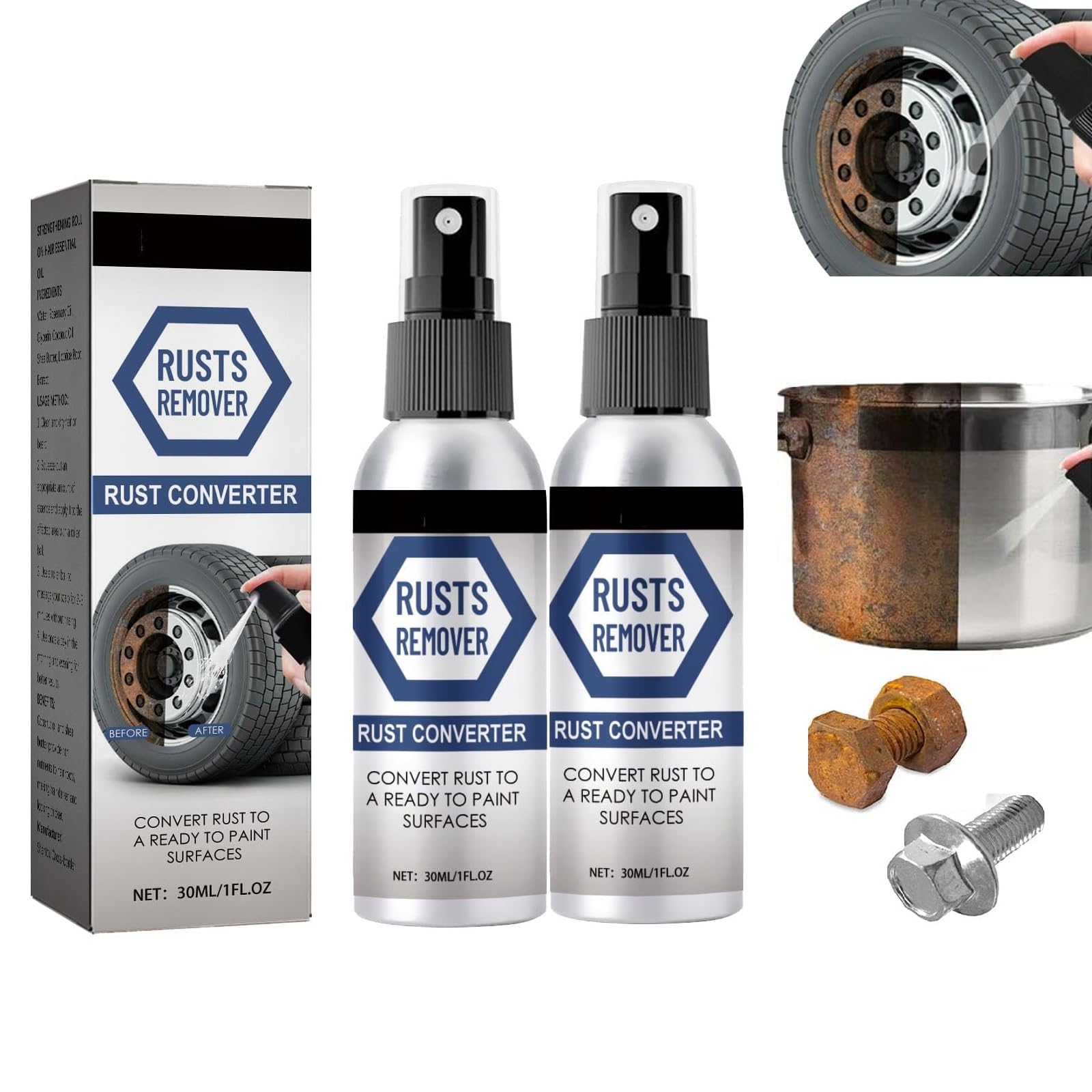 Rust Converter Spray,Multipurpose Metal Rust Remover Spray,Auto Wheel Hub Renewal Agent,Anti Rust Spray for Metal,for most metal materials (2pcs)-image-40
