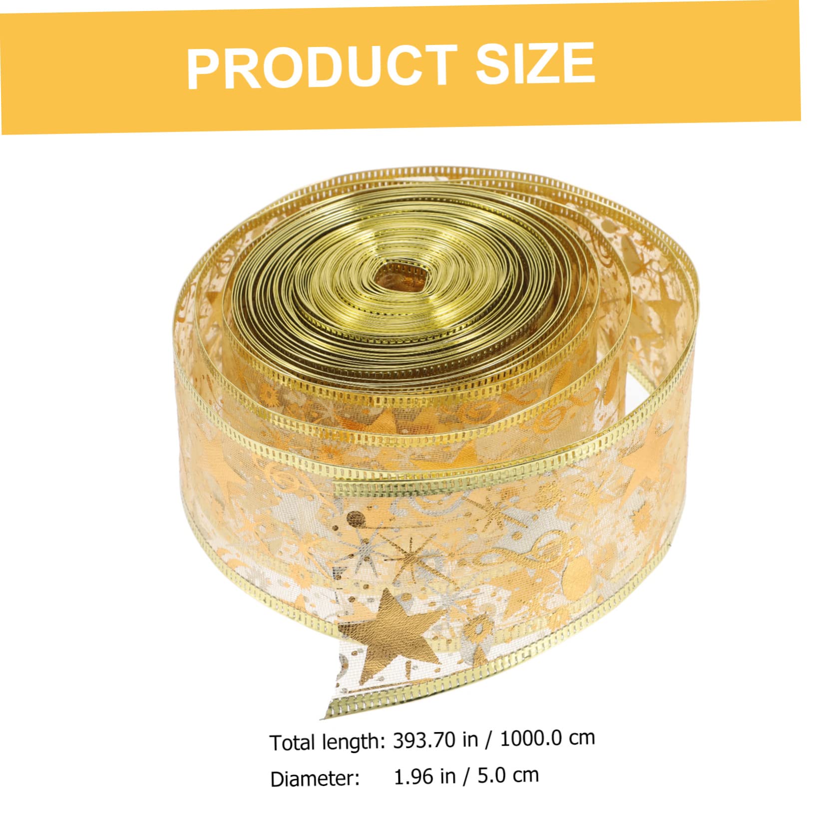 4rollen Rollendes Weihnachtsbaum-girlandenband Dekoratives Doppelschichtiges Satinband Gold Für -projekte Hochzeiten Und Festliche Dekorationen
