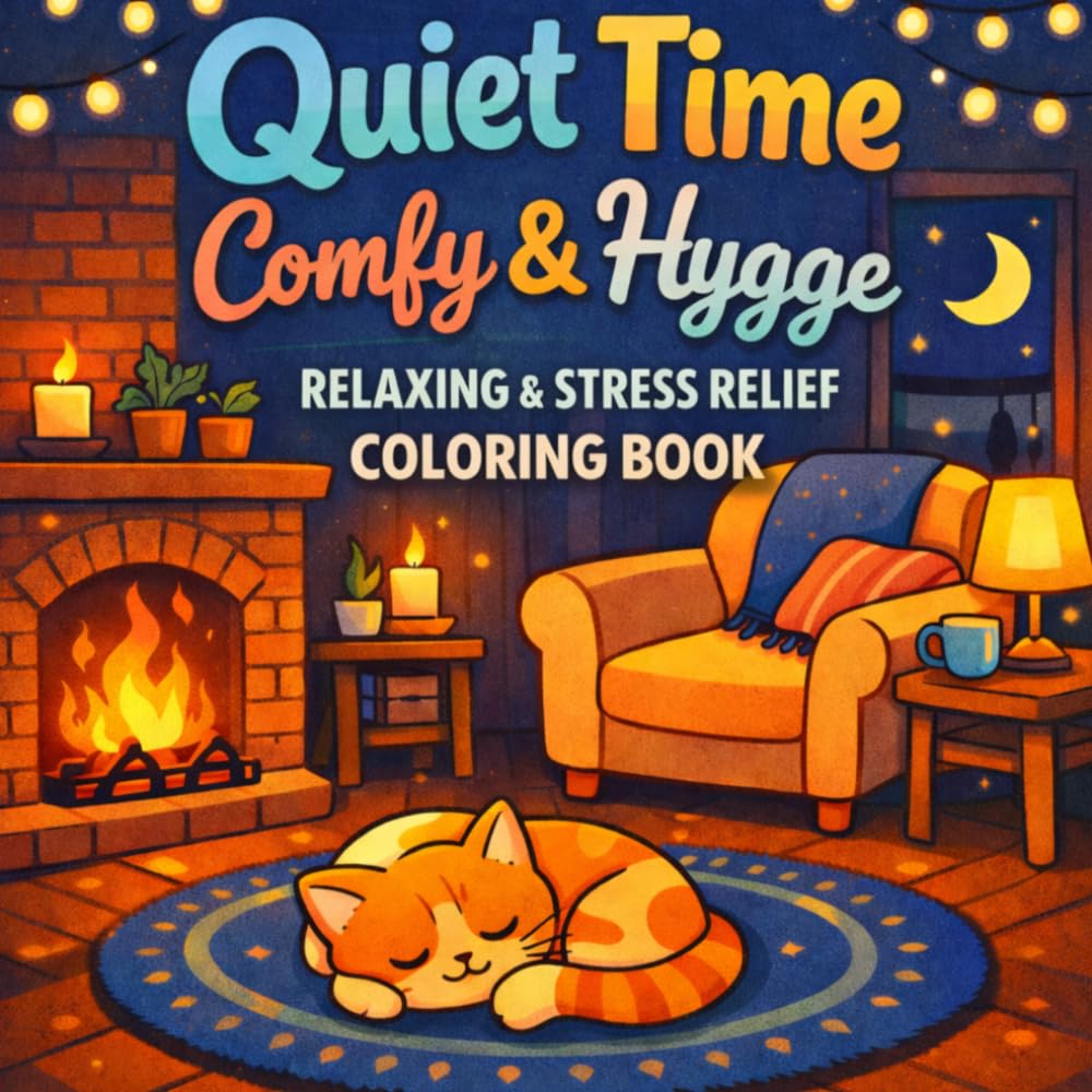 Quiet Time Comfy & Hygge Coloring Book for Adults: Relaxing & Stress Relief Coloring Book with Cozy Scenes for Mindfulness, Anxiety Relief, and Creative Calm