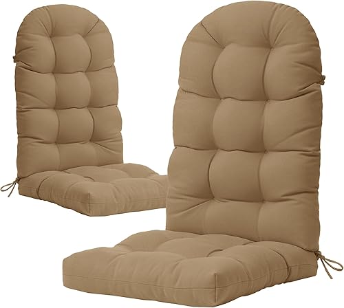 YEFU Adirondack - Juego de 2 cojines para silla mecedora, cojines de respaldo alto, almohadillas gruesas para sillas de patio para interiores y