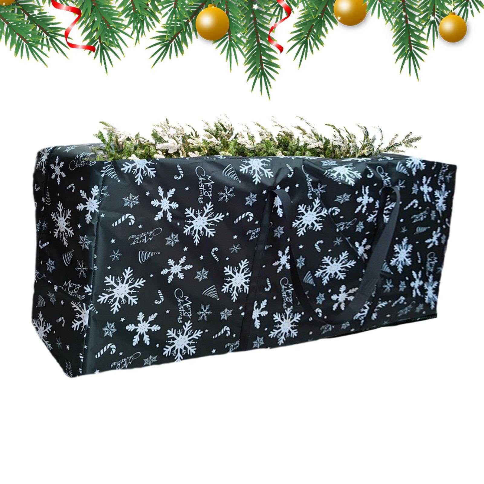 Scatola portaoggetti per albero di Natale, portaoggetti per albero di | Natale,Borsa portaoggetti per albero con motivo di neve - Contenitori per borse portaoggetti per albero di Natale in t