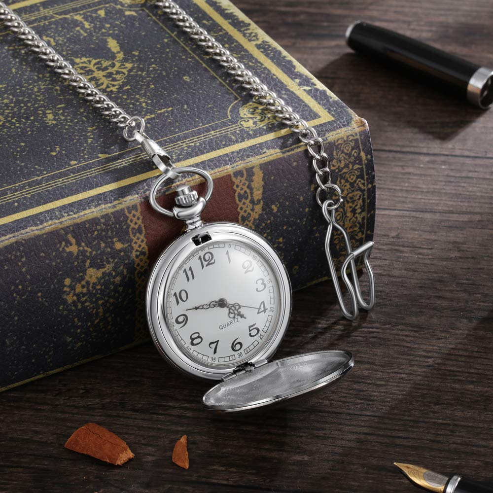 Reloj Bolsillo Personalizado con Foto Grabado Reloj Vintage Reloj Bolsillo Suave Clásico para Hombres Mujeres Regalo para Cumpleaños Aniversario Día del Padre