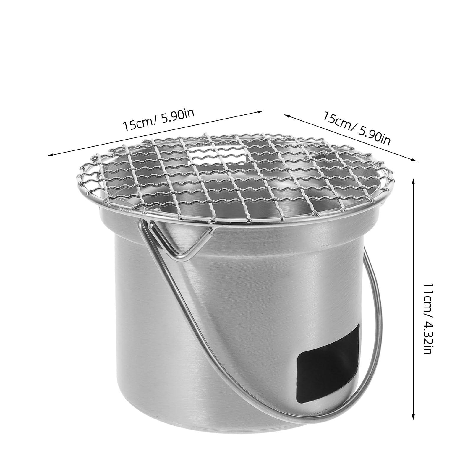 Gatuida Piccola griglia: piccola griglia per barbecue in acciaio inossidabile per tavolo da picnic da campeggio all'aperto - stufa portatile per barbecue a carbone per picnic in giardino