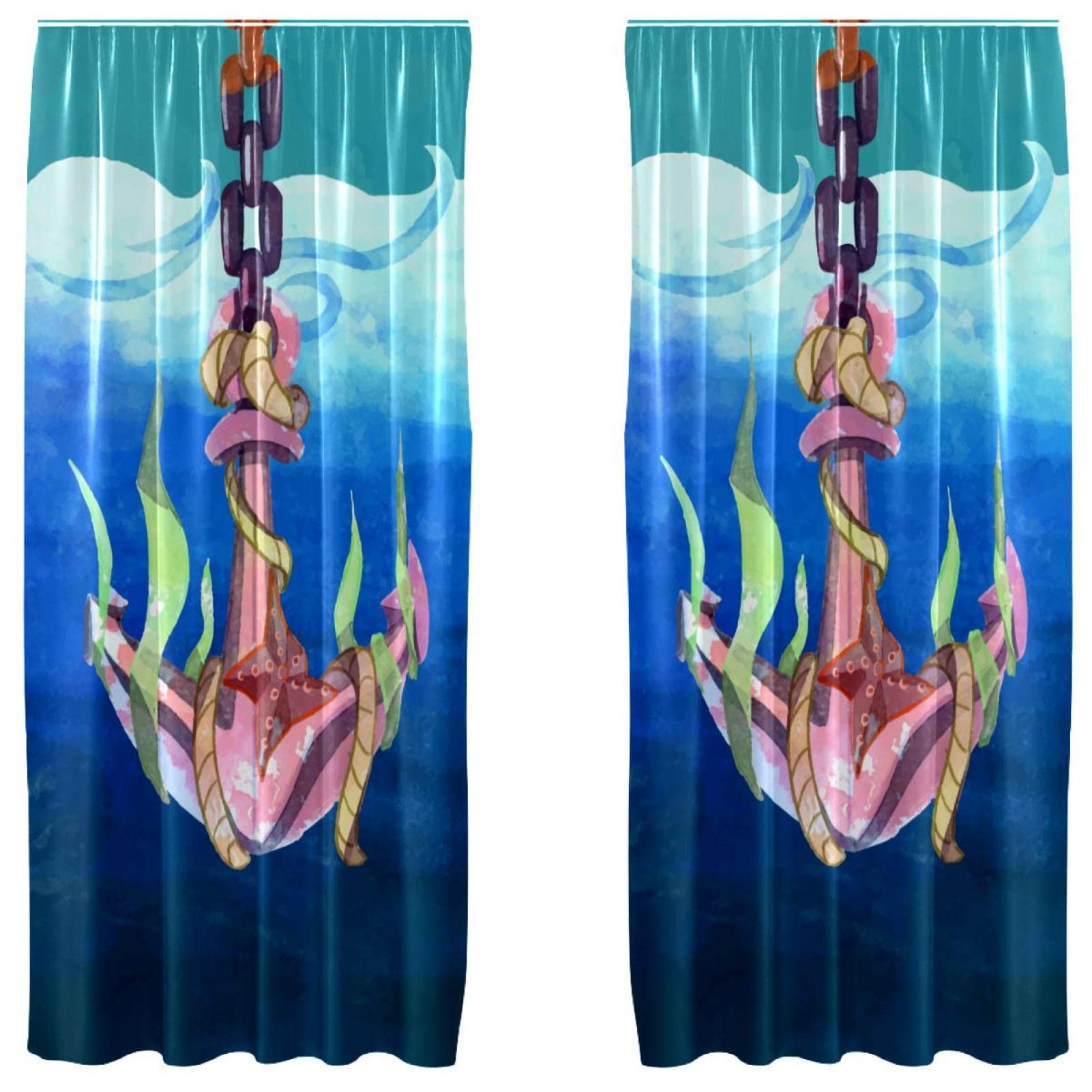 Juego de 2 cortinas con bolsillo para barra, paneles ligeros decorativos de 55 x 84 pulgadas