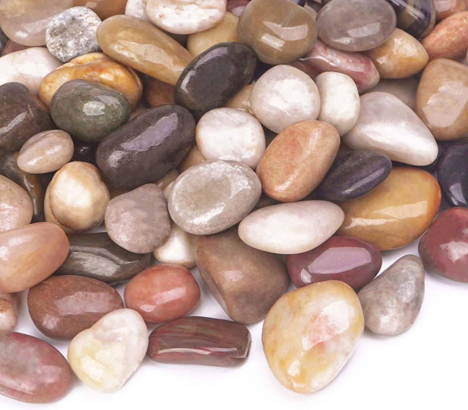 2.5 Pound Decorative Stones, 1-1 1/2", River Rocks for Plants Indoor Drainage, Small Polished Natural Pebbles for Crafts, Vases, Garden and DIY Decor