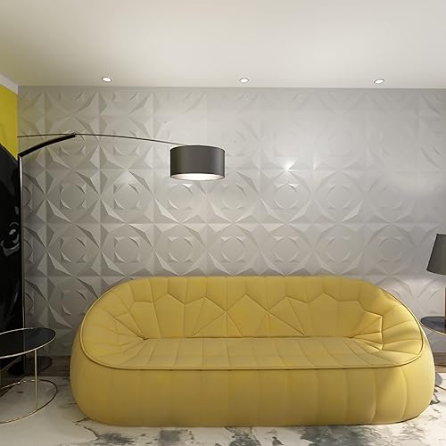 Miniatura 110 de Art3d Paneles para pared 3D para decoración de paredes de interior Rectángulo 3D Blanco,Rectángulo 3D,Negro -,Diamond,Blanco suave,white