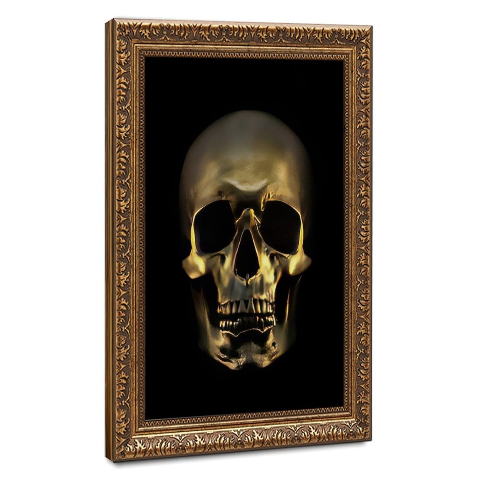 Bareronor Golden Skull Poster Canvas Poster Bedroom Decor Landscape Office Room Decor Gift 8" L X 12" W