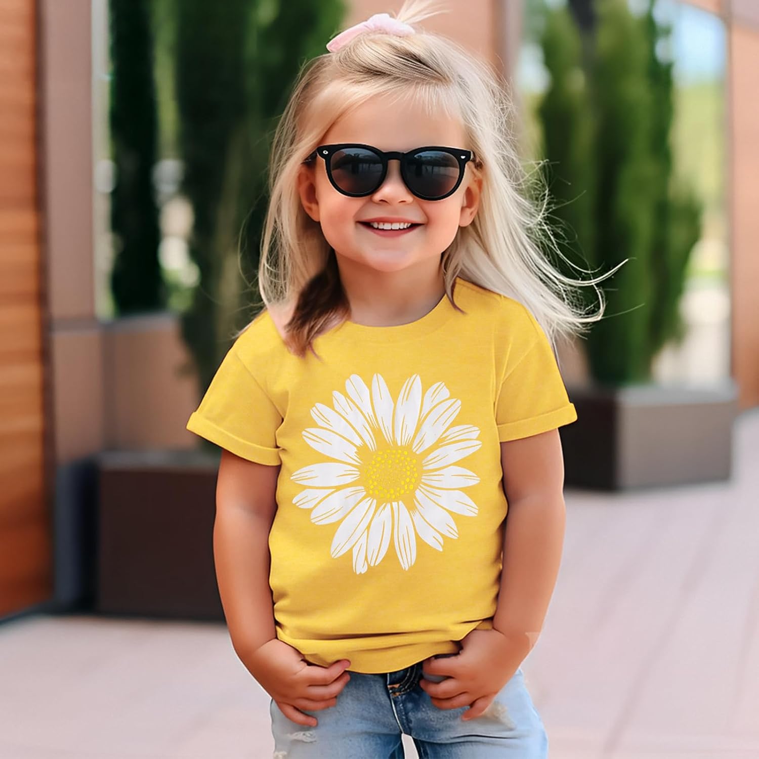 Sunflower Shirts for Toddler Baby Girl Cute Summer T-Shirt Floral Graphic Short Sleeve Tees Tops Casual Clothes - Image 3