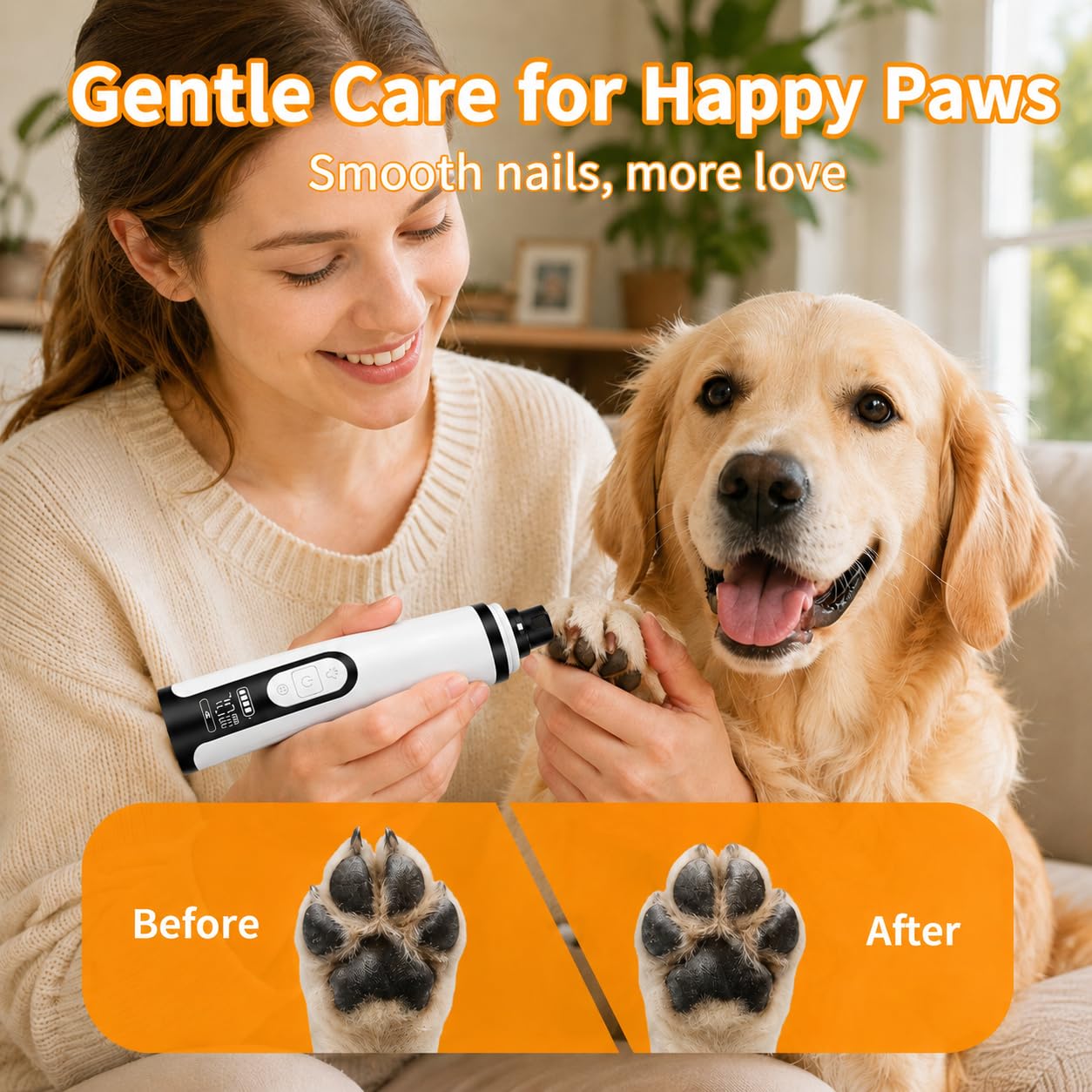 Silent Pet - Tagliaunghie Pro 2026, con luce LED e 3 impostazioni di velocità, adatto per unghie spesse e lunghe (1 + 2 testine di ricambio)