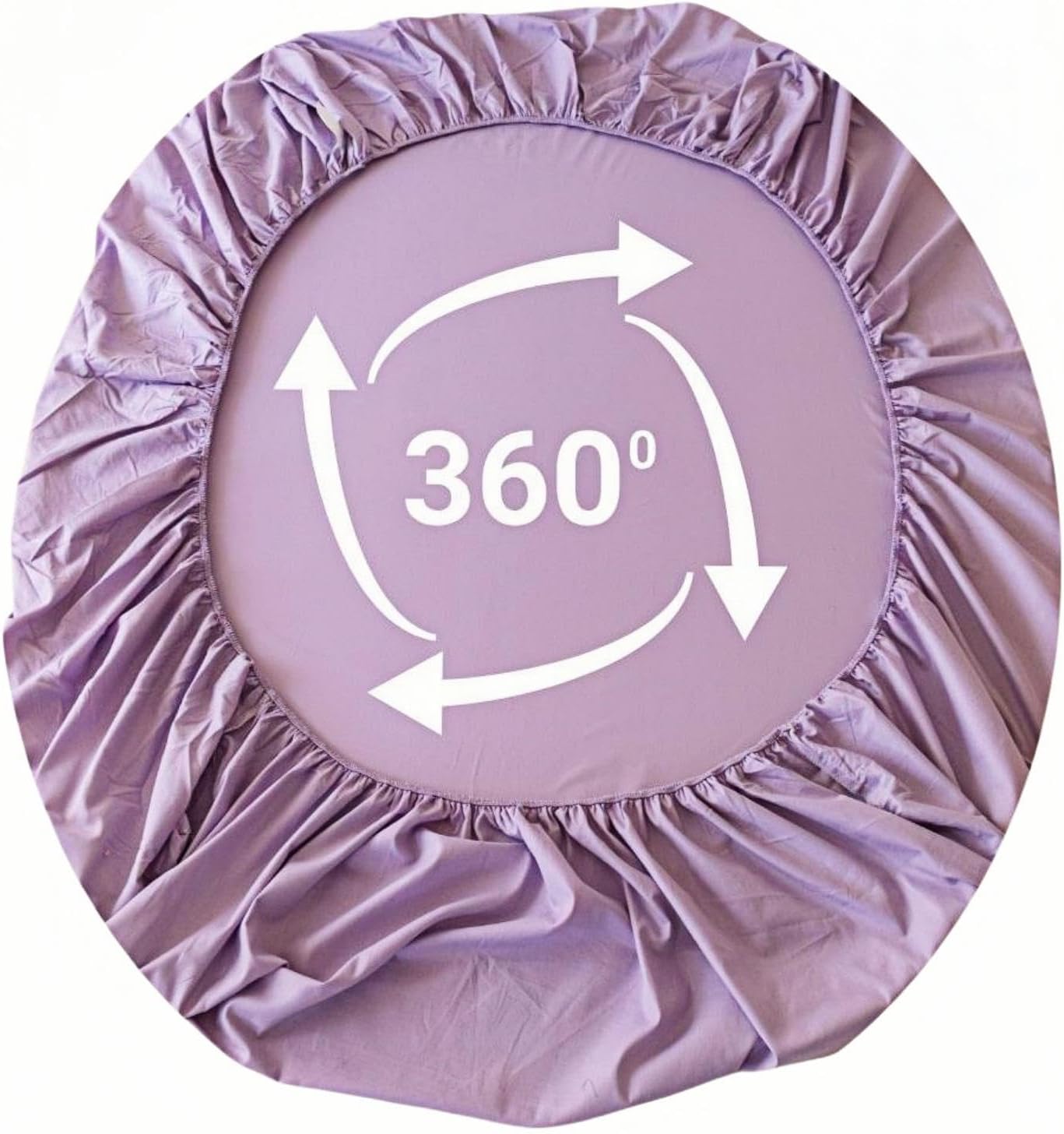 King Size Fitted Sheet, 100% Cotton 300 Thread Count Sateen, Deep Pocket Queen Fitted Sheets Only, 100% Cotton Fitted Sheet Queen Size, No-Pop Off Elastic (Lavender, King)