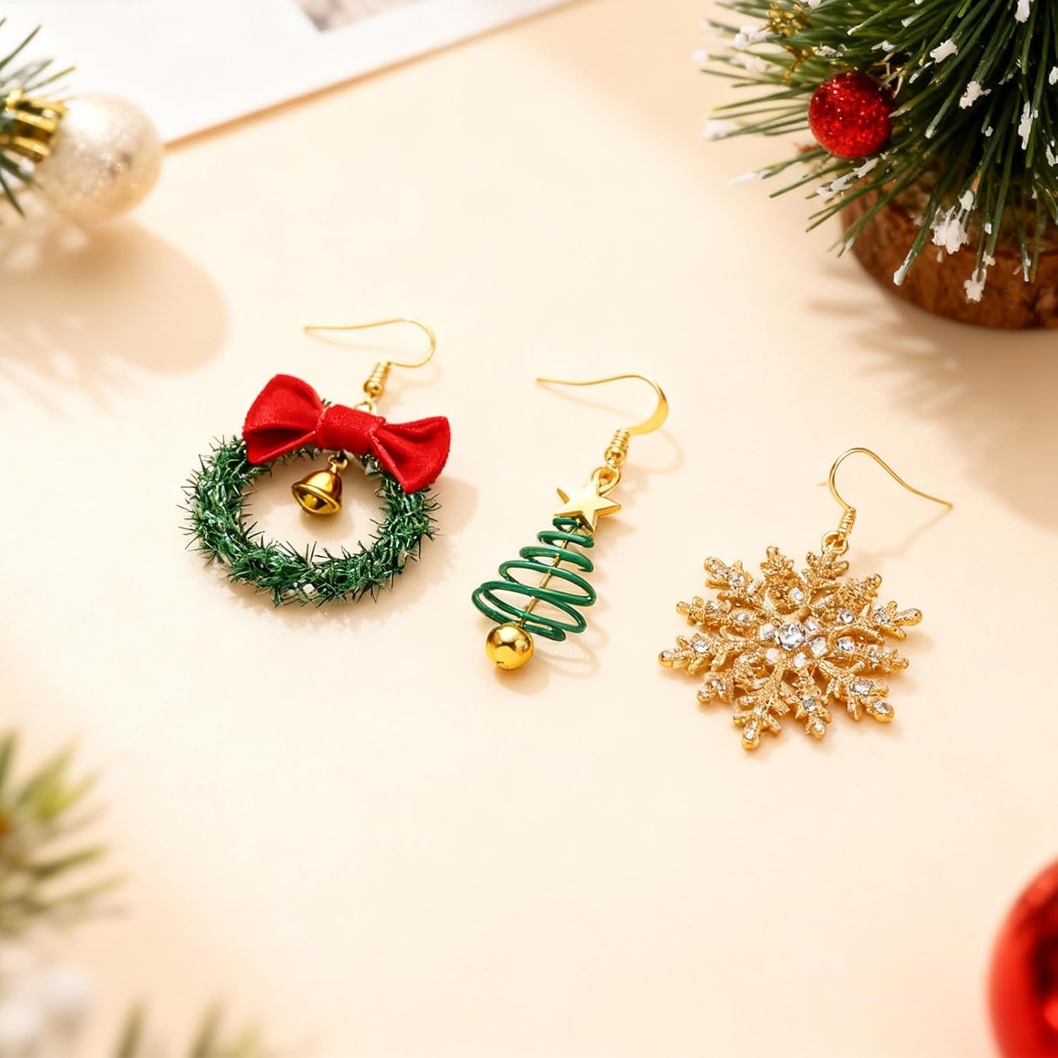 Christmas Earrings for Women Stocking Stuffers Christmas Tree Snowflake Bow Bell Dangle Earrings Xmas Holiday Jewelry Gifts Outfits Accessories - Image 7